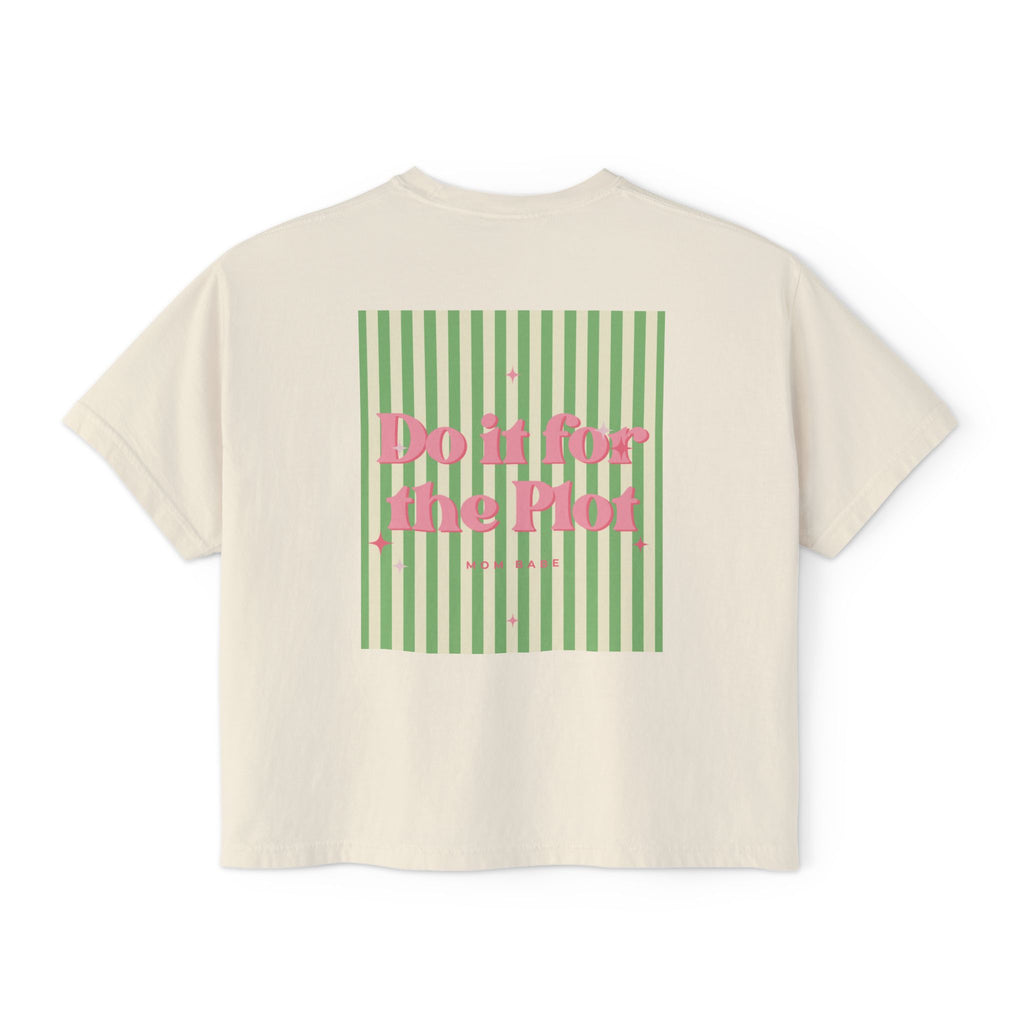 Do It For The Plot Mom Babe - Striped Graphic Tee