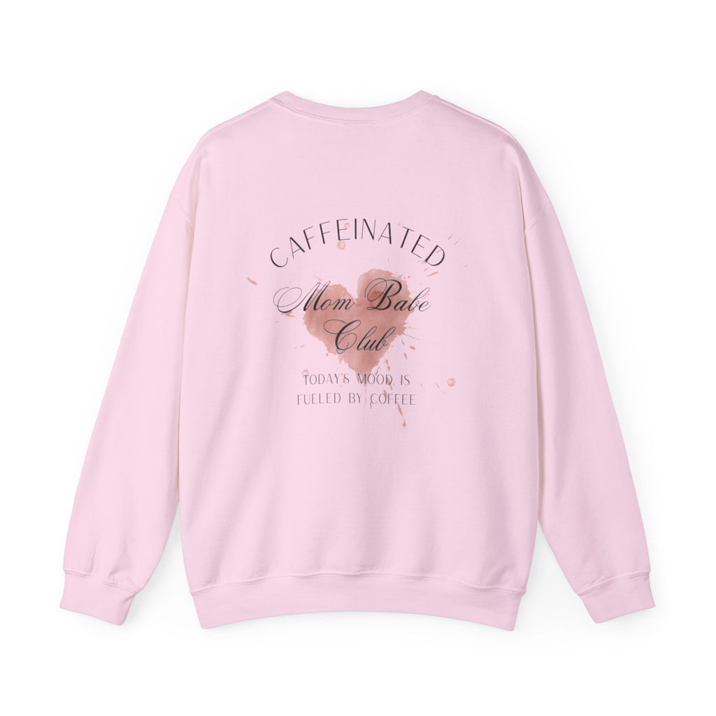 Caffeinated Mom Babe Club - Heart Spill Graphic Sweatshirt