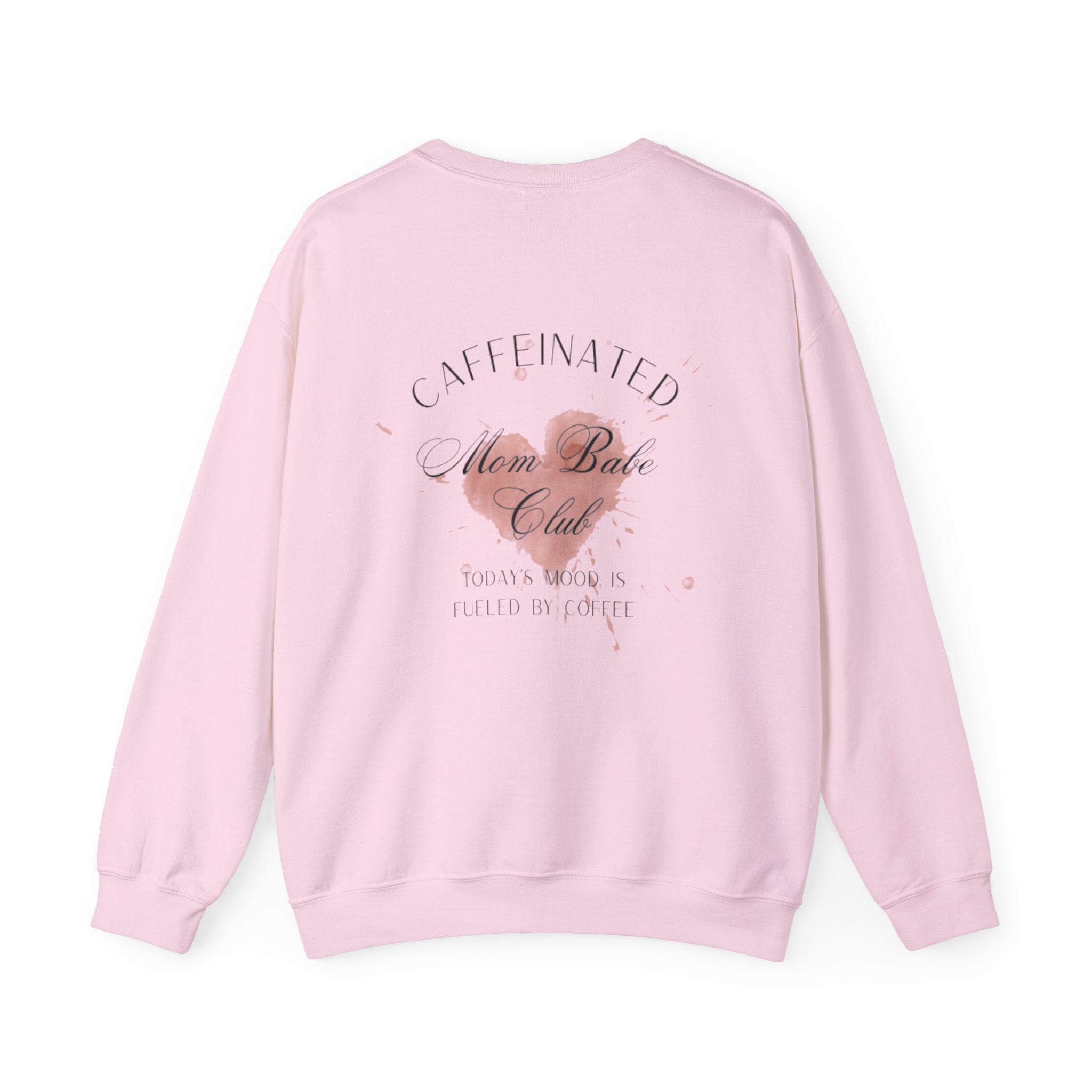 Caffeinated Mom Babe Club - Heart Spill Graphic Sweatshirt