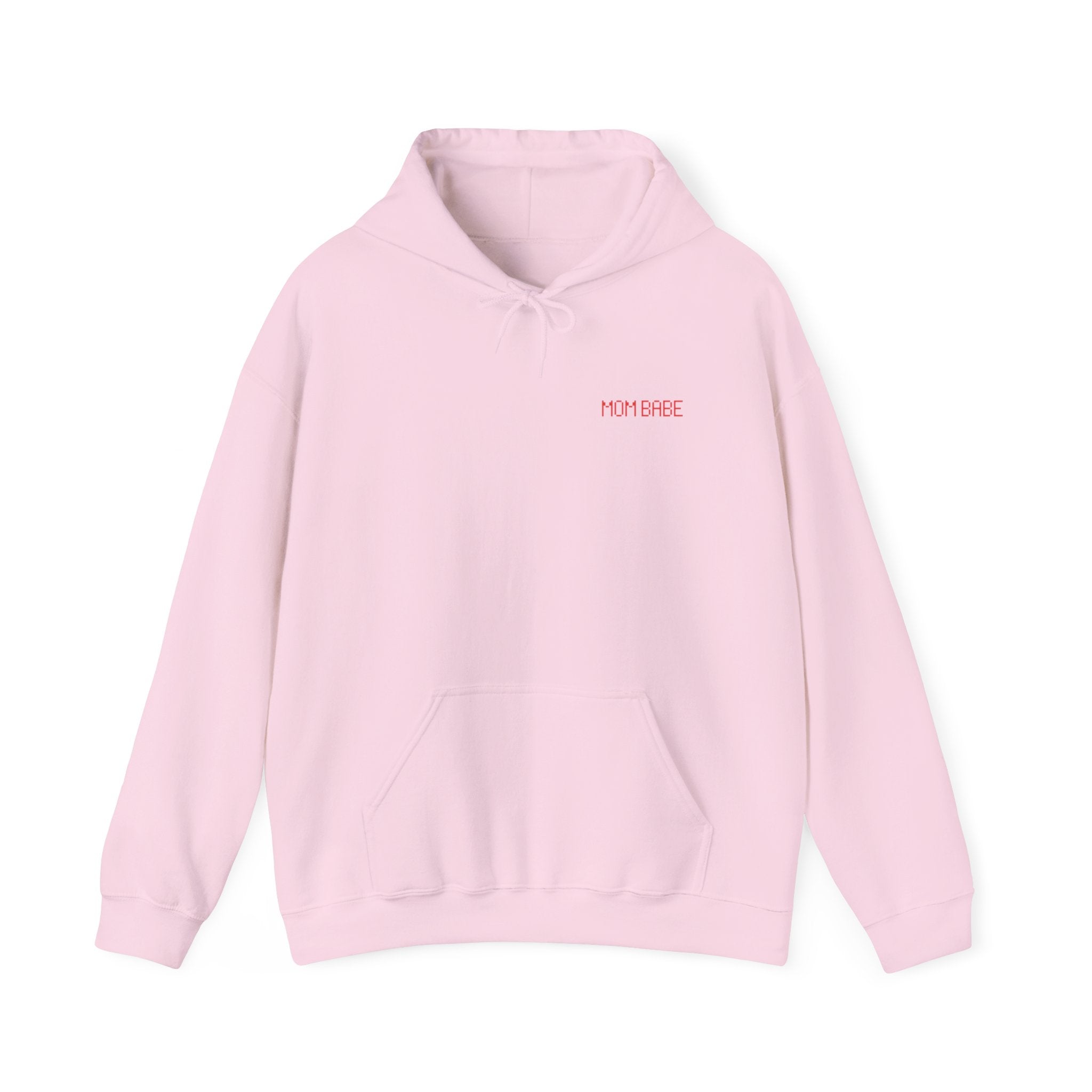 Mom Babe XOXO - Pixel Heart Graphic Hoodie