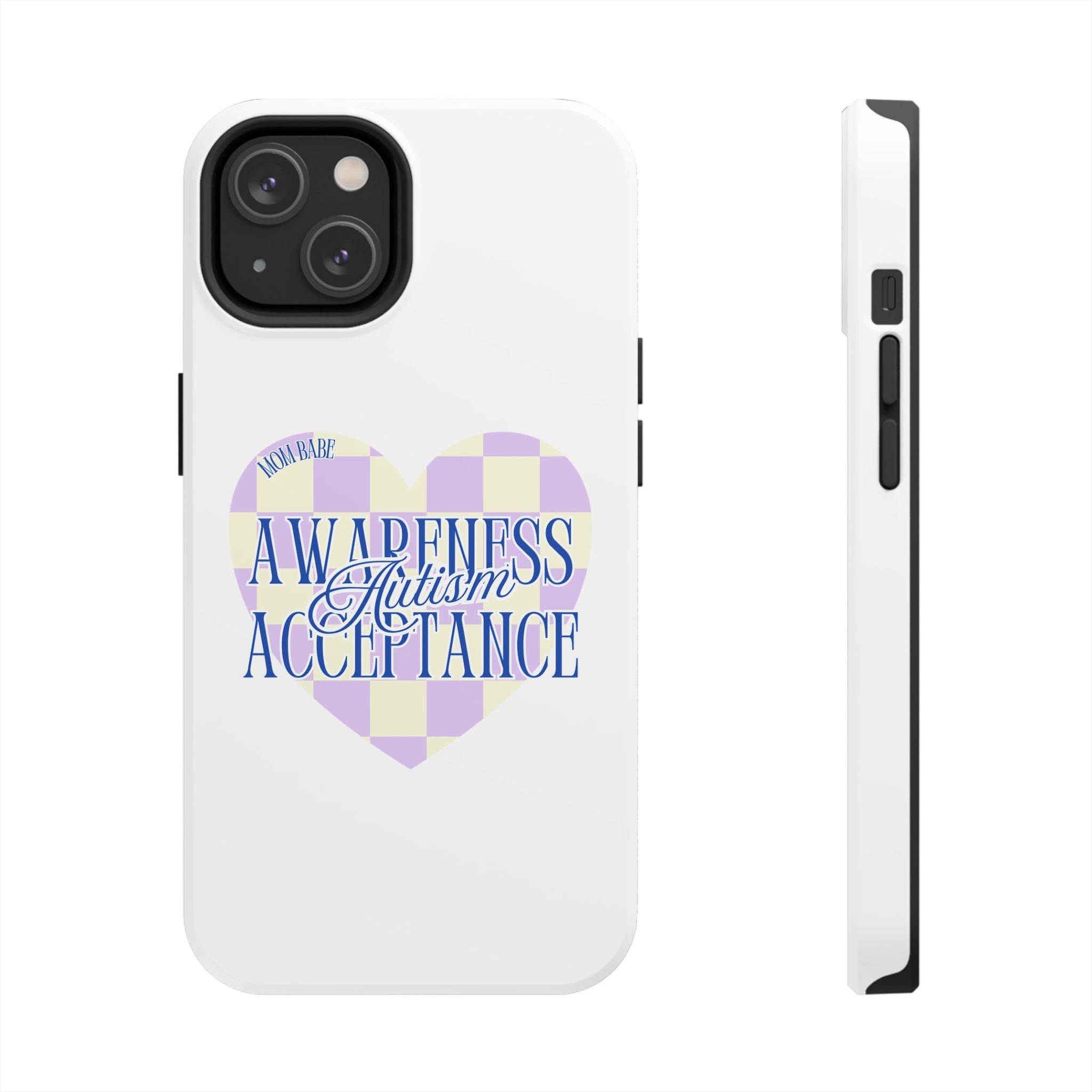 Autism Awareness and Acceptance — Checkered Heart Phone Case