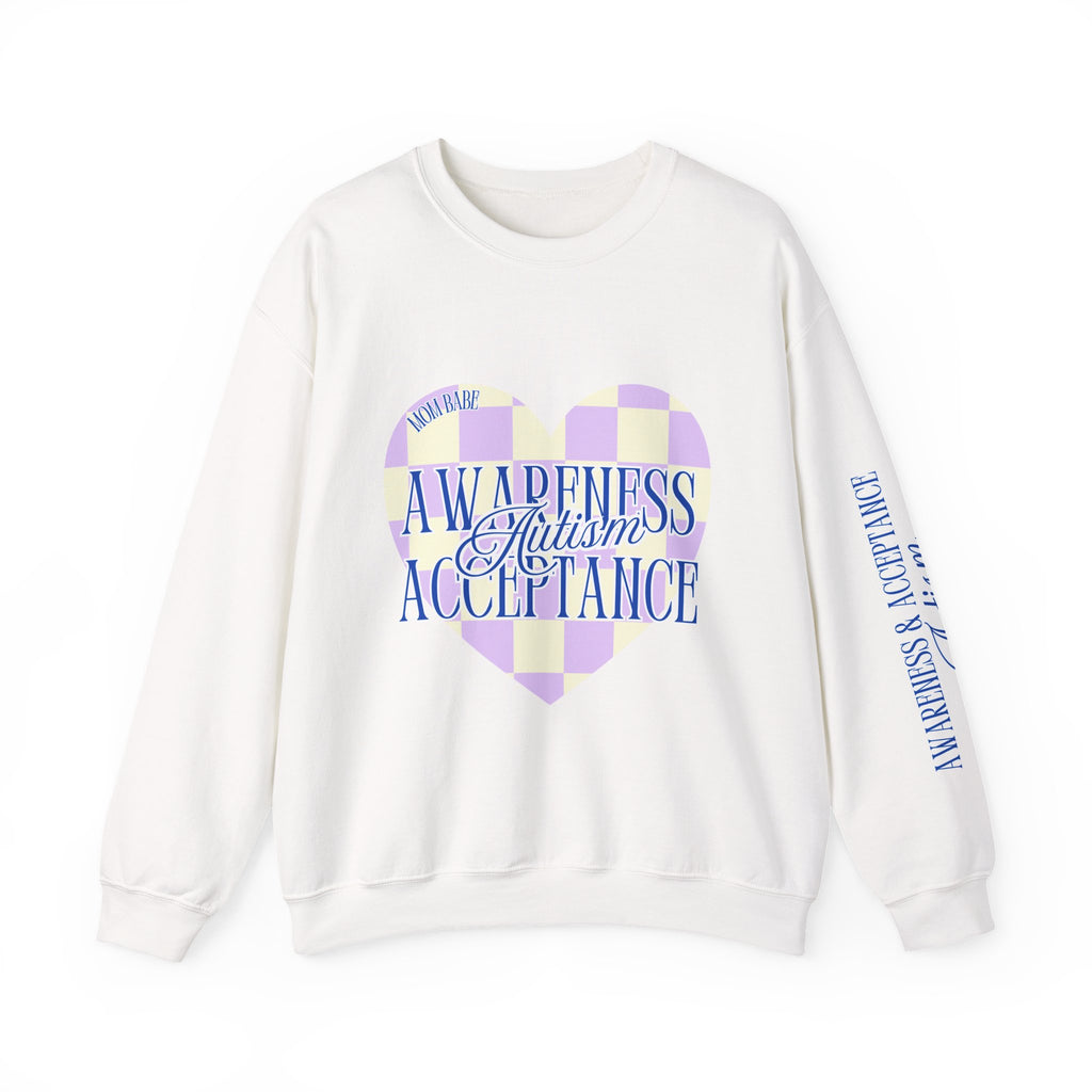 Autism Awareness and Acceptance — Checkered Heart Sweatshirt