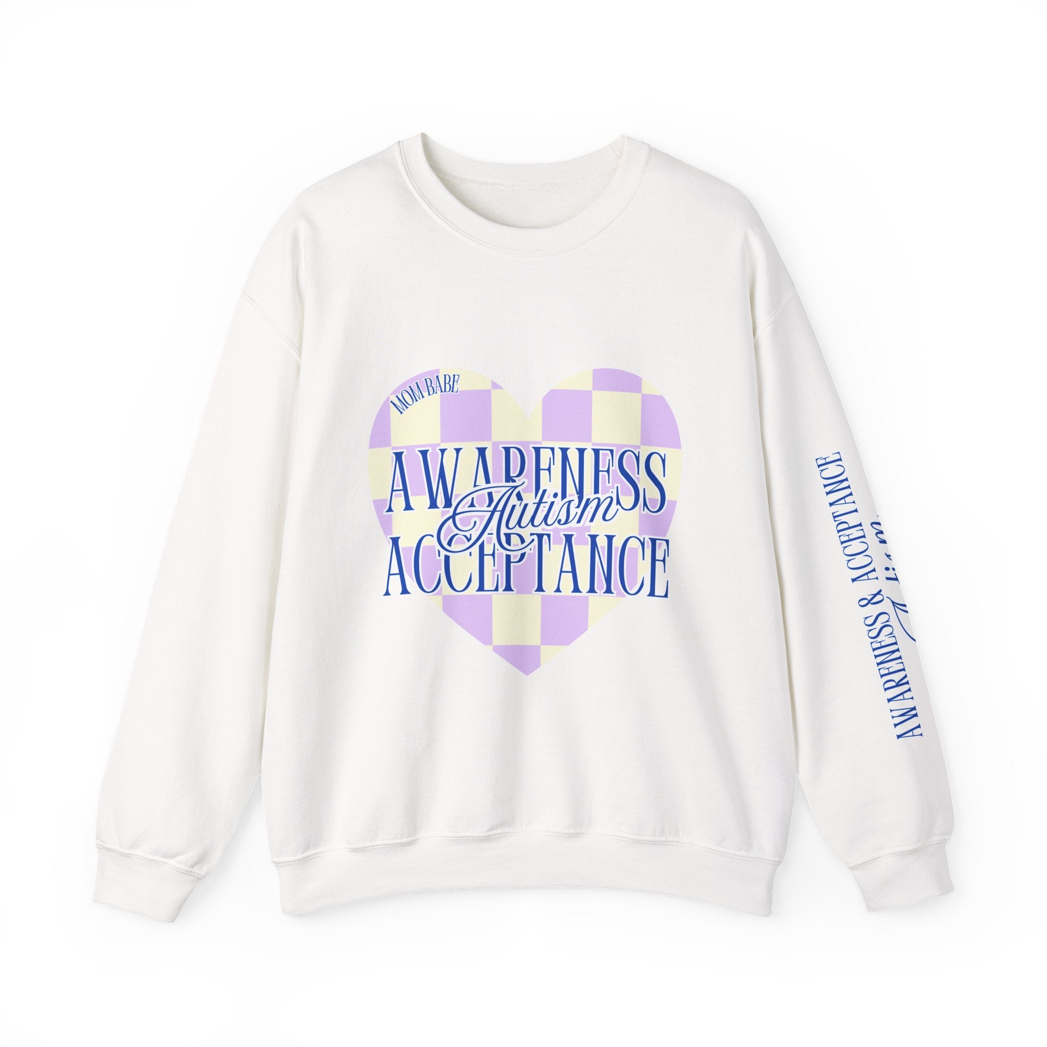 Autism Awareness and Acceptance — Checkered Heart Sweatshirt
