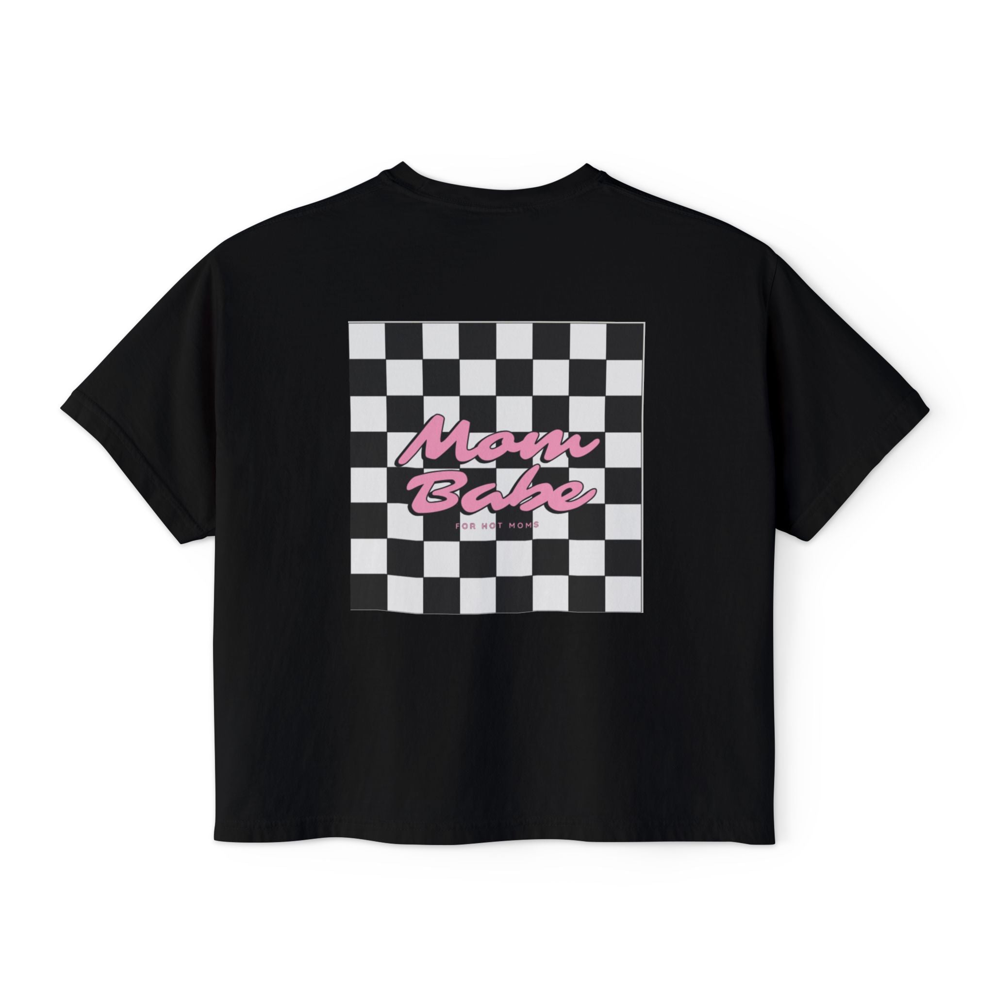 Mom Babe For Hot Moms - Checkered Graphic Tee