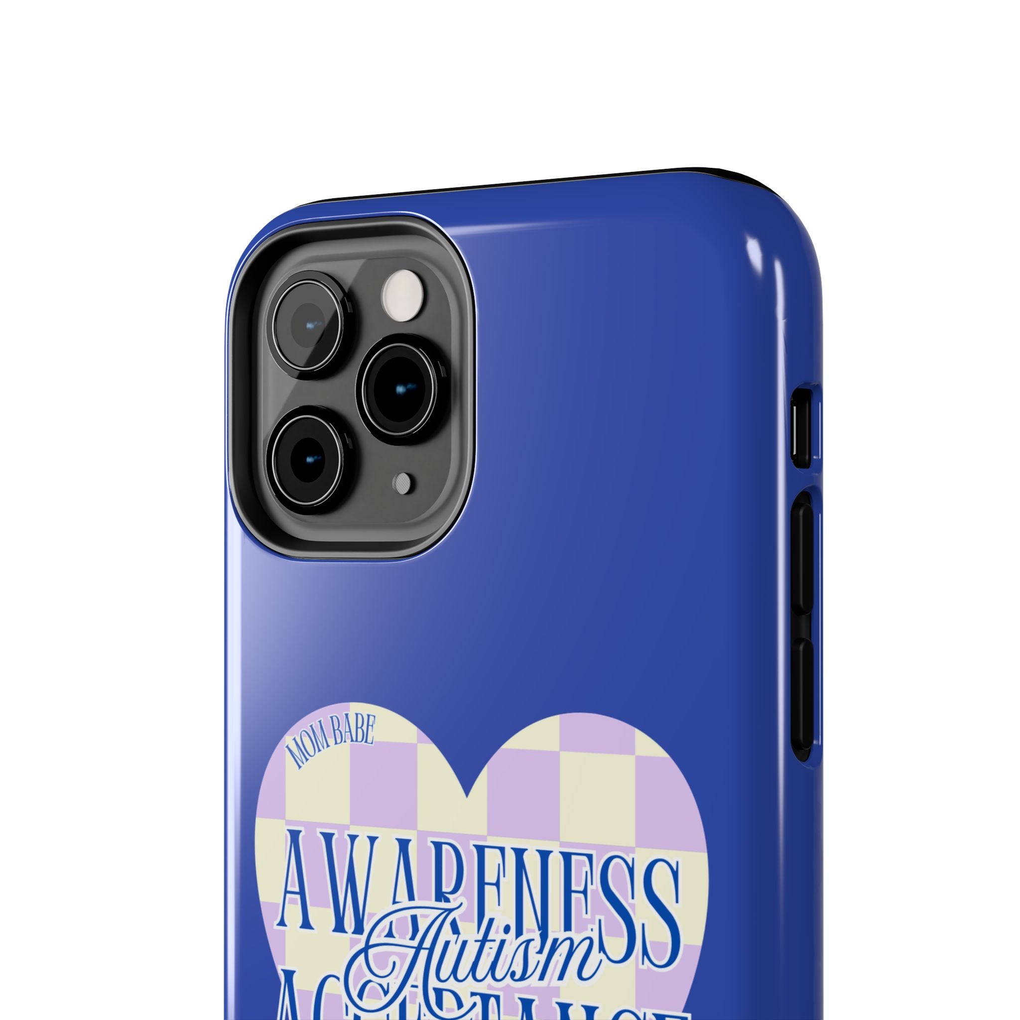 Autism Awareness and Acceptance — Checkered Heart Phone Case