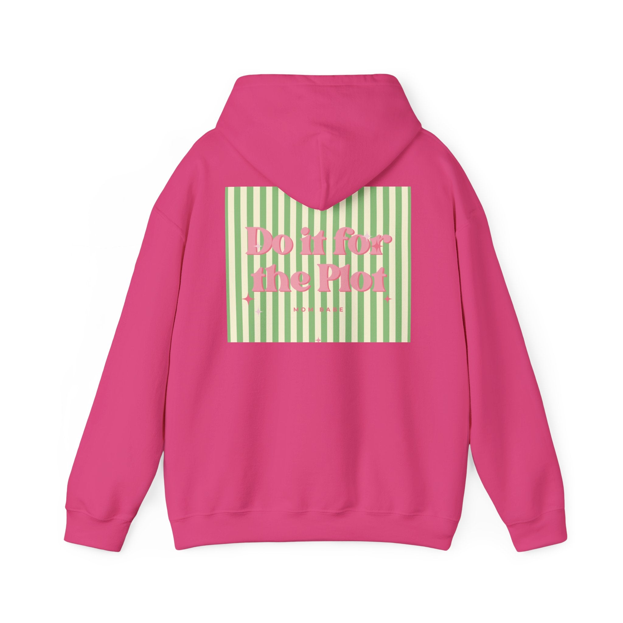 Do It For The Plot Mom Babe - Striped Graphic Hoodie