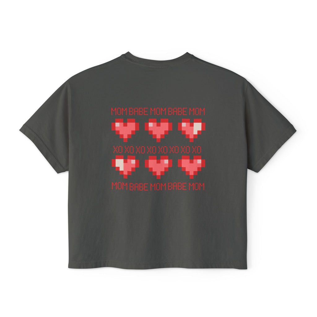 Mom Babe XOXO - Pixel Heart Graphic Tee