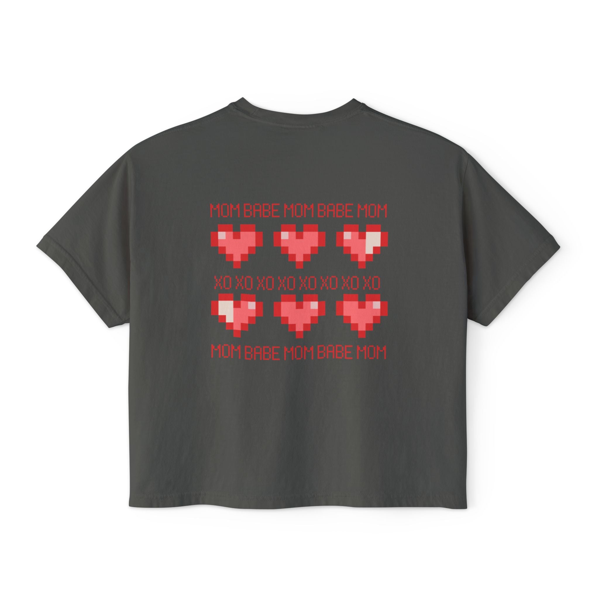 Mom Babe XOXO - Pixel Heart Graphic Tee