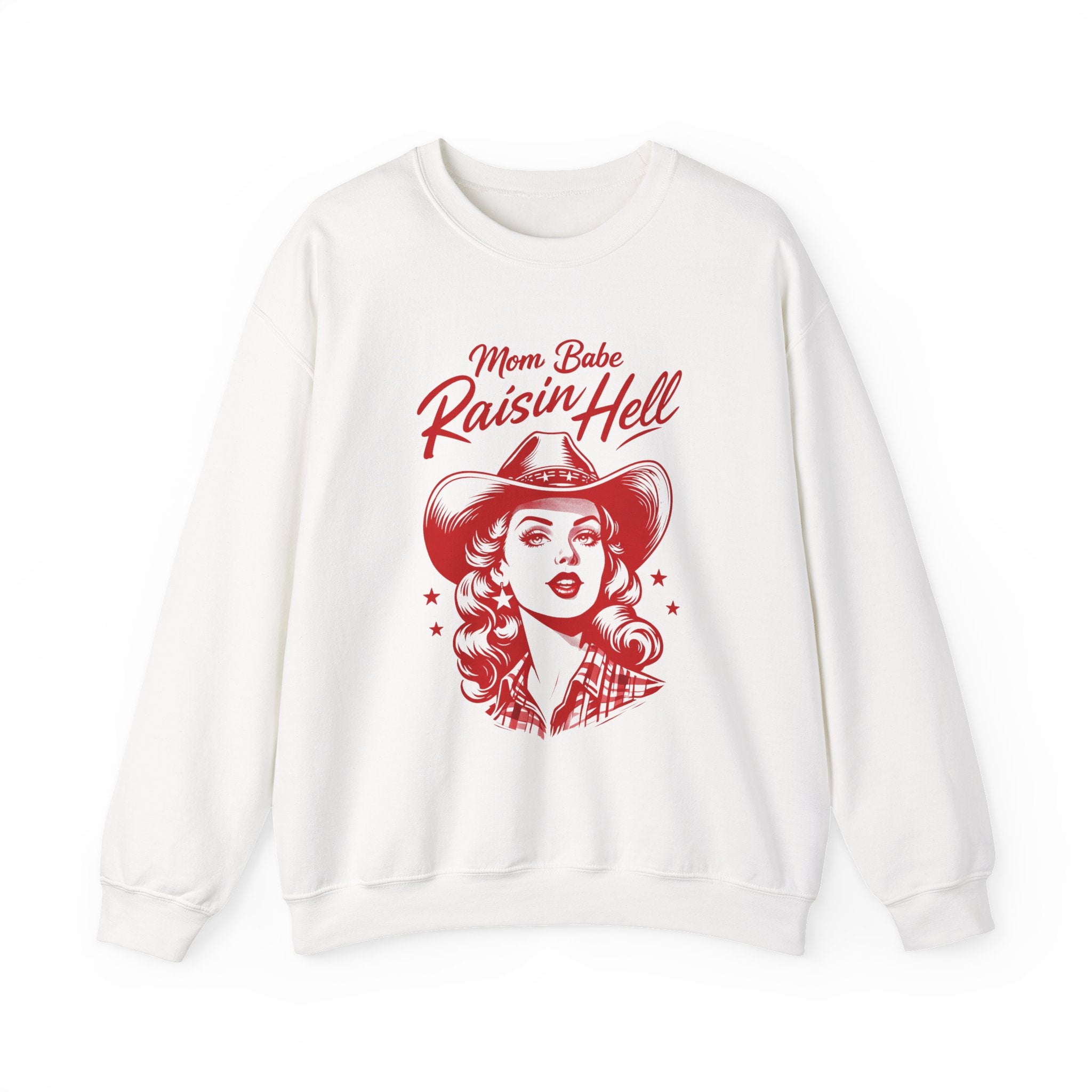 Mom Babe Raisin’ Hell - Cowgirl Graphic Sweatshirt