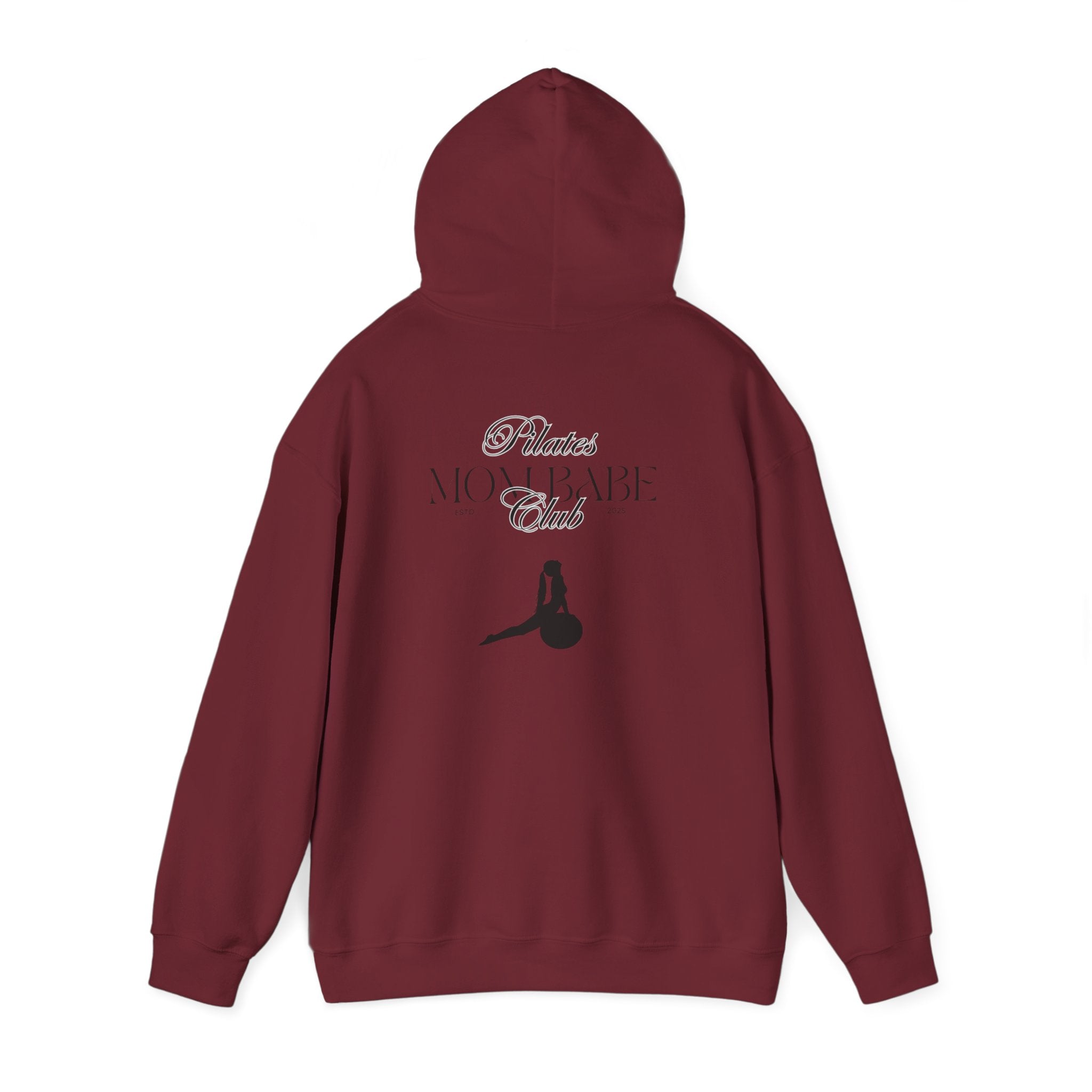 Pilates Mom Babe Club — Workout Graphic Hoodie (Black Print)