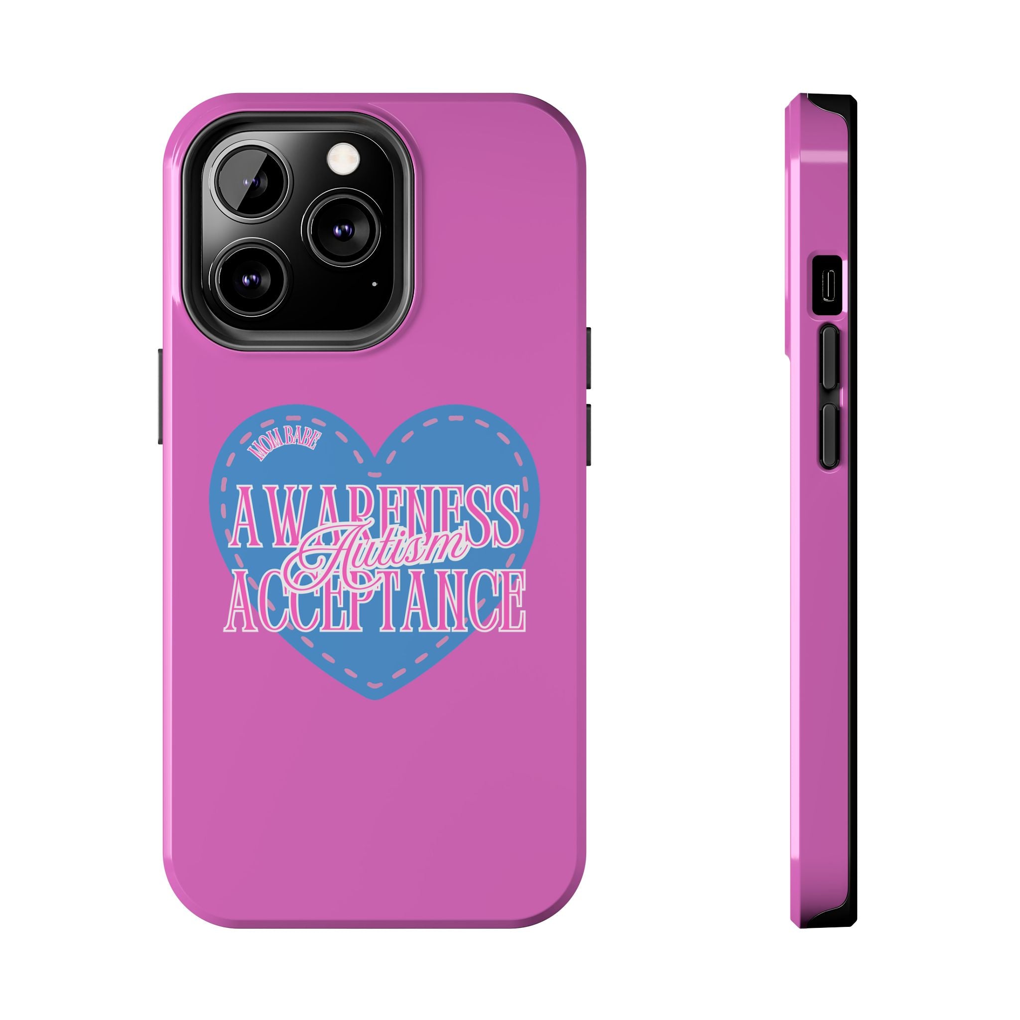 Autism Awareness and Acceptance — Stitched Heart Phone Case