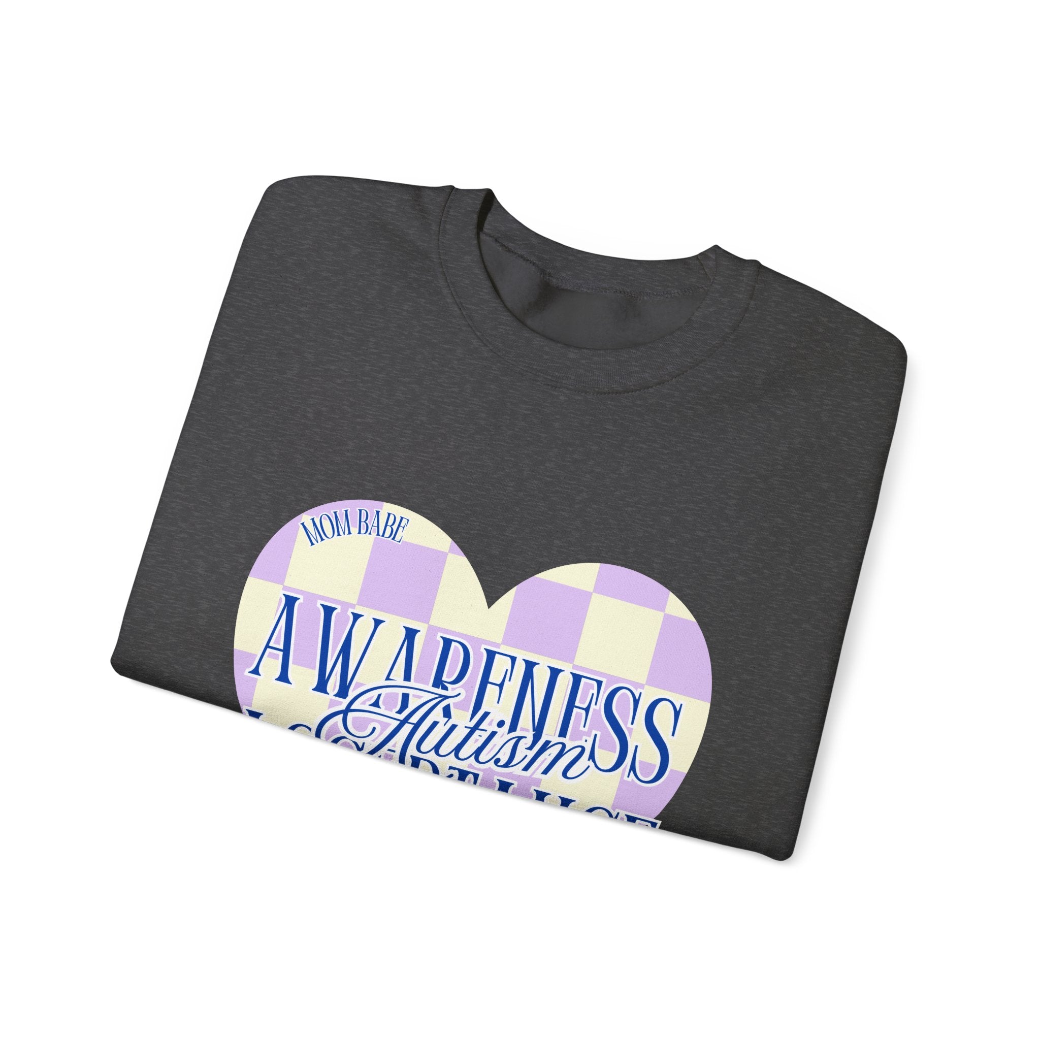 Autism Awareness and Acceptance — Checkered Heart Sweatshirt