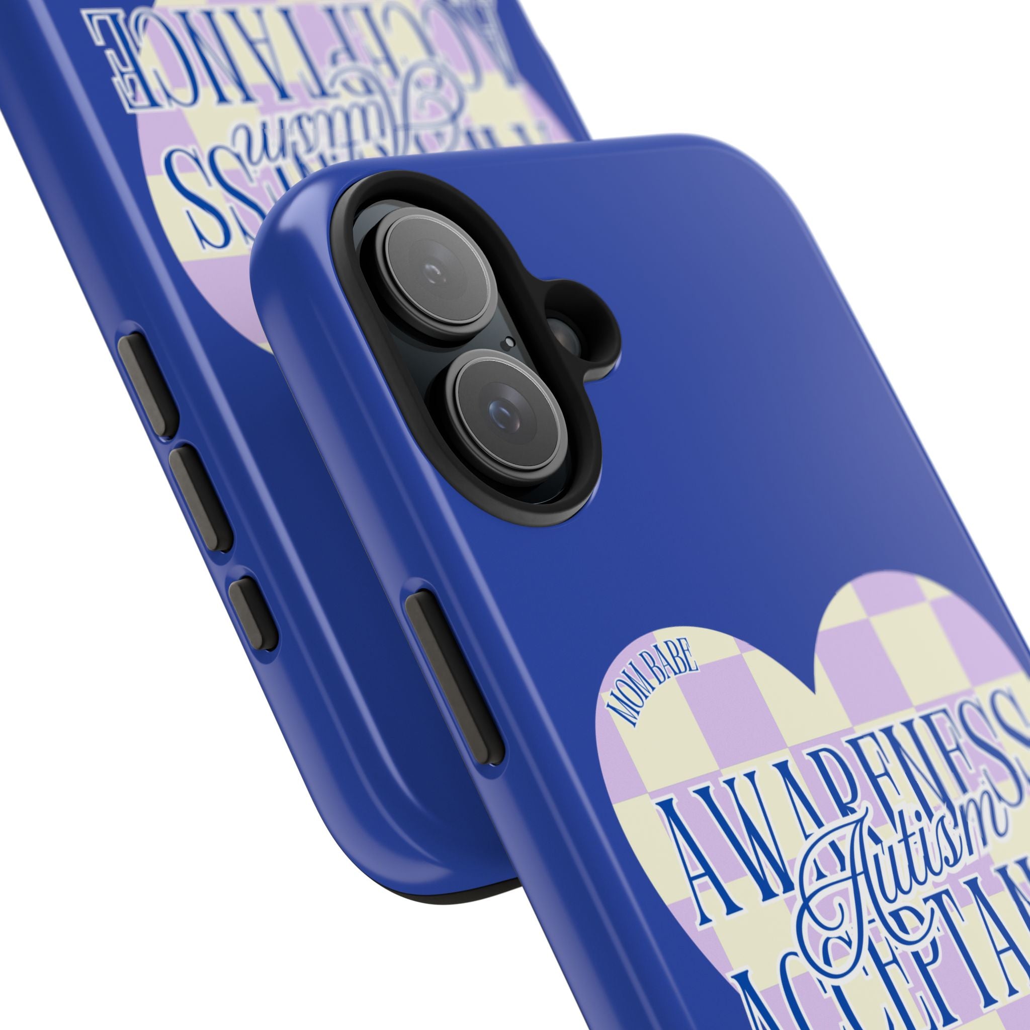 Autism Awareness and Acceptance — Checkered Heart Phone Case