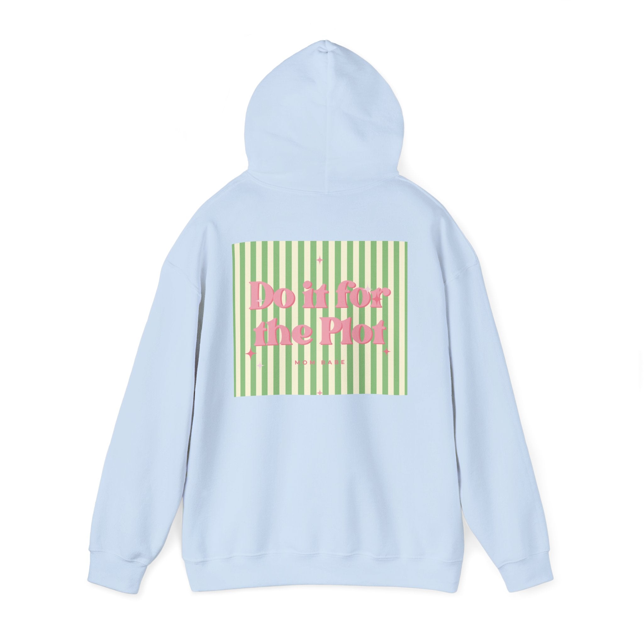 Do It For The Plot Mom Babe - Striped Graphic Hoodie
