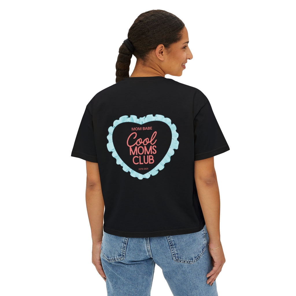 Mom Babe Cool Moms Club - Ruffled Heart Graphic Tee