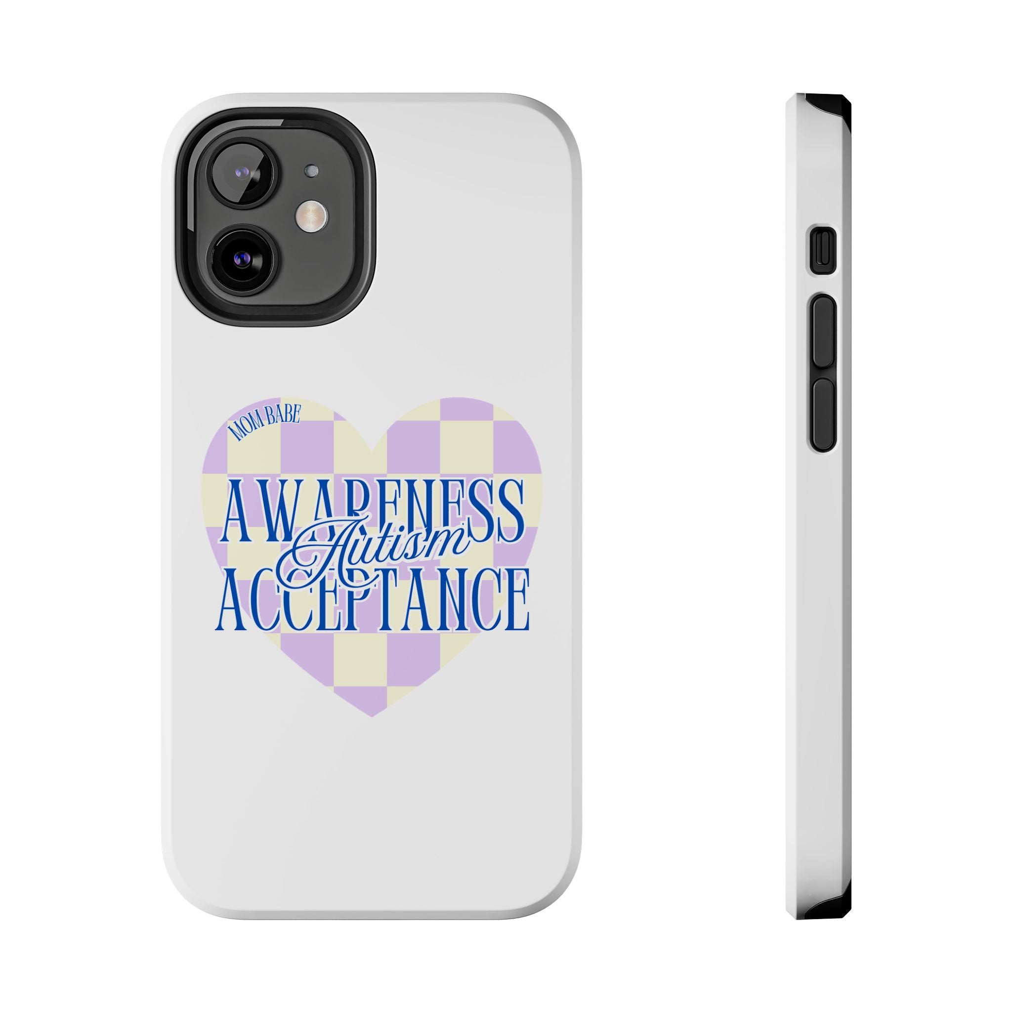 Autism Awareness and Acceptance — Checkered Heart Phone Case