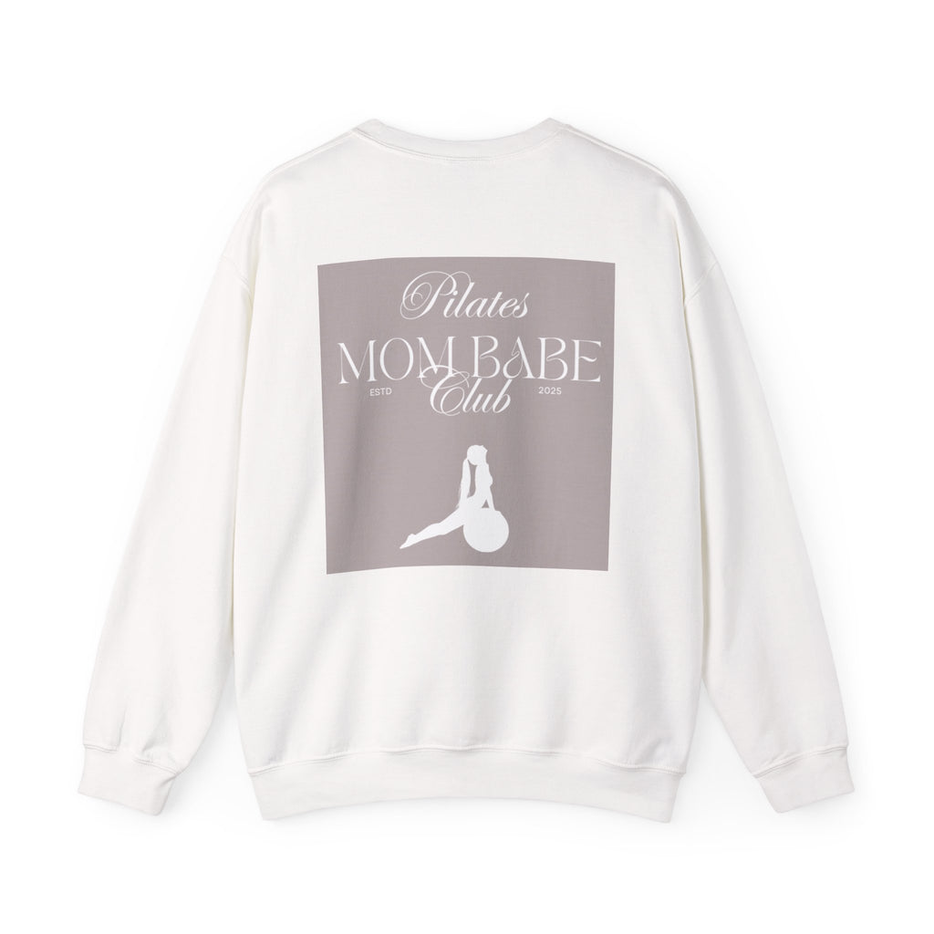 Pilates Mom Babe Club — Workout Graphic Sweatshirt (White Print)
