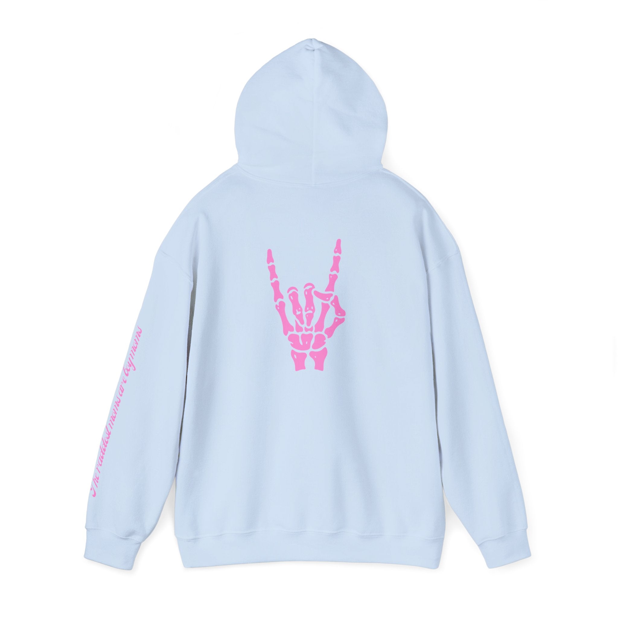 The Raddest Moms Are Boy Moms - Skeletal Rock Hand Graphic Hoodie
