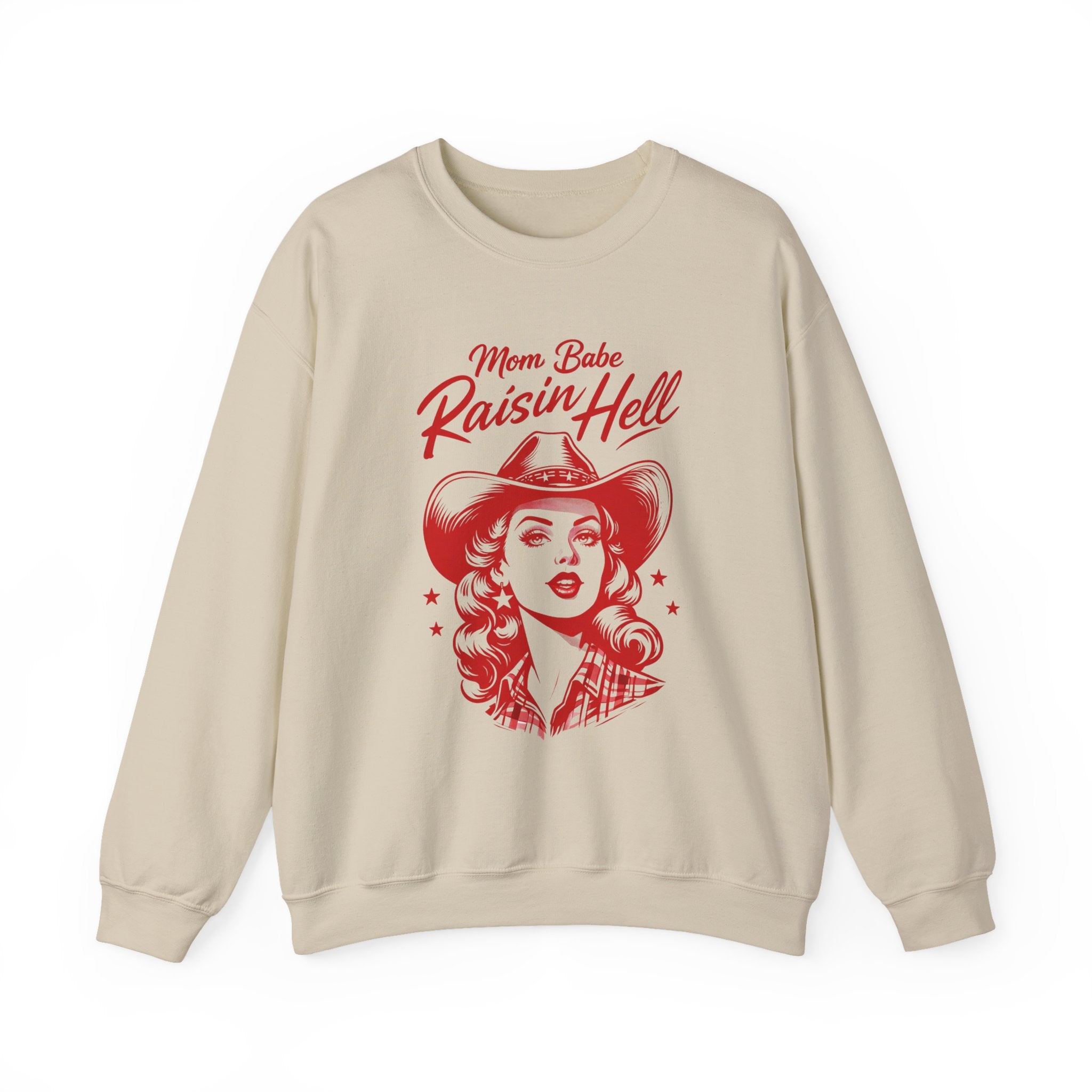 Mom Babe Raisin’ Hell - Cowgirl Graphic Sweatshirt