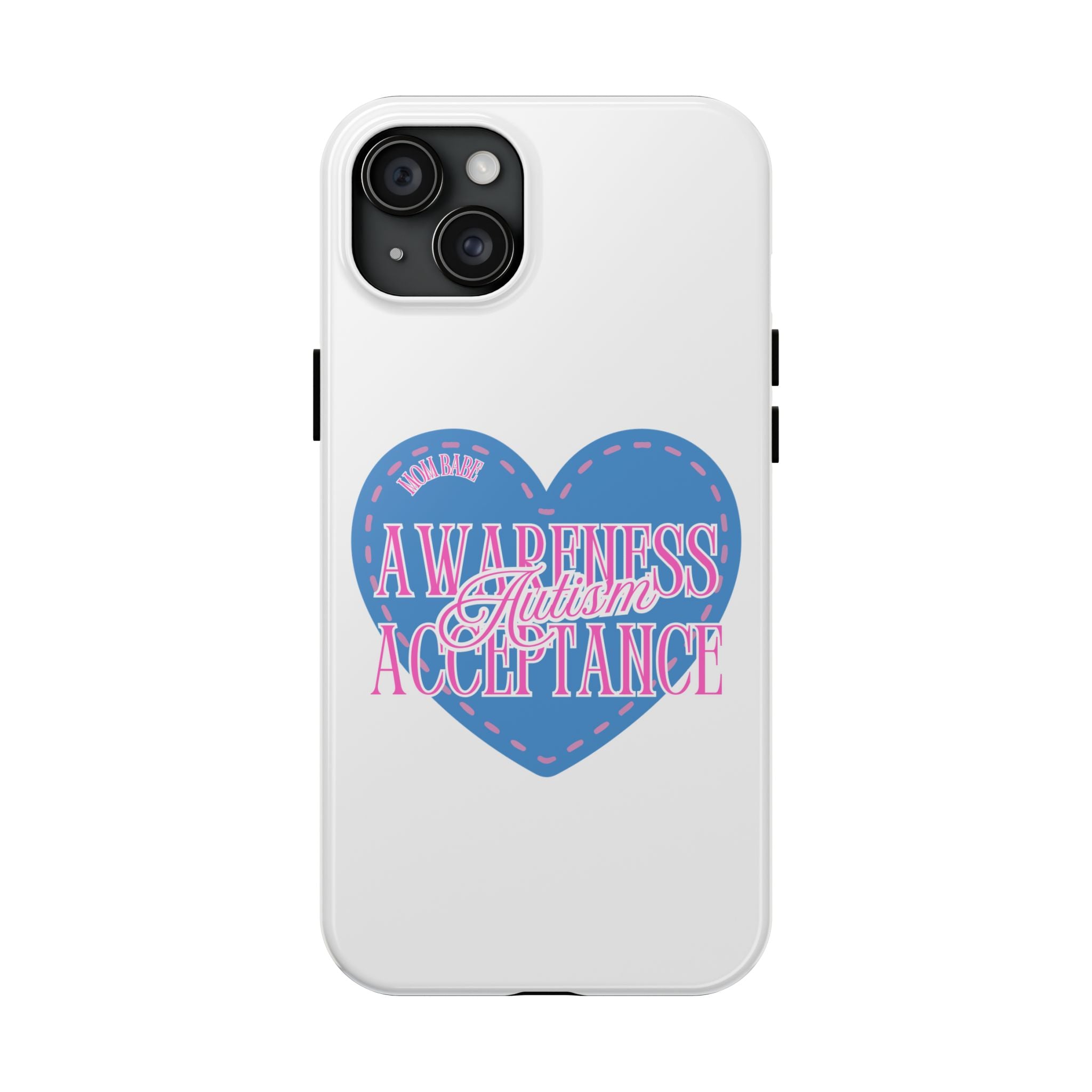 Autism Awareness and Acceptance — Stitched Heart Phone Case