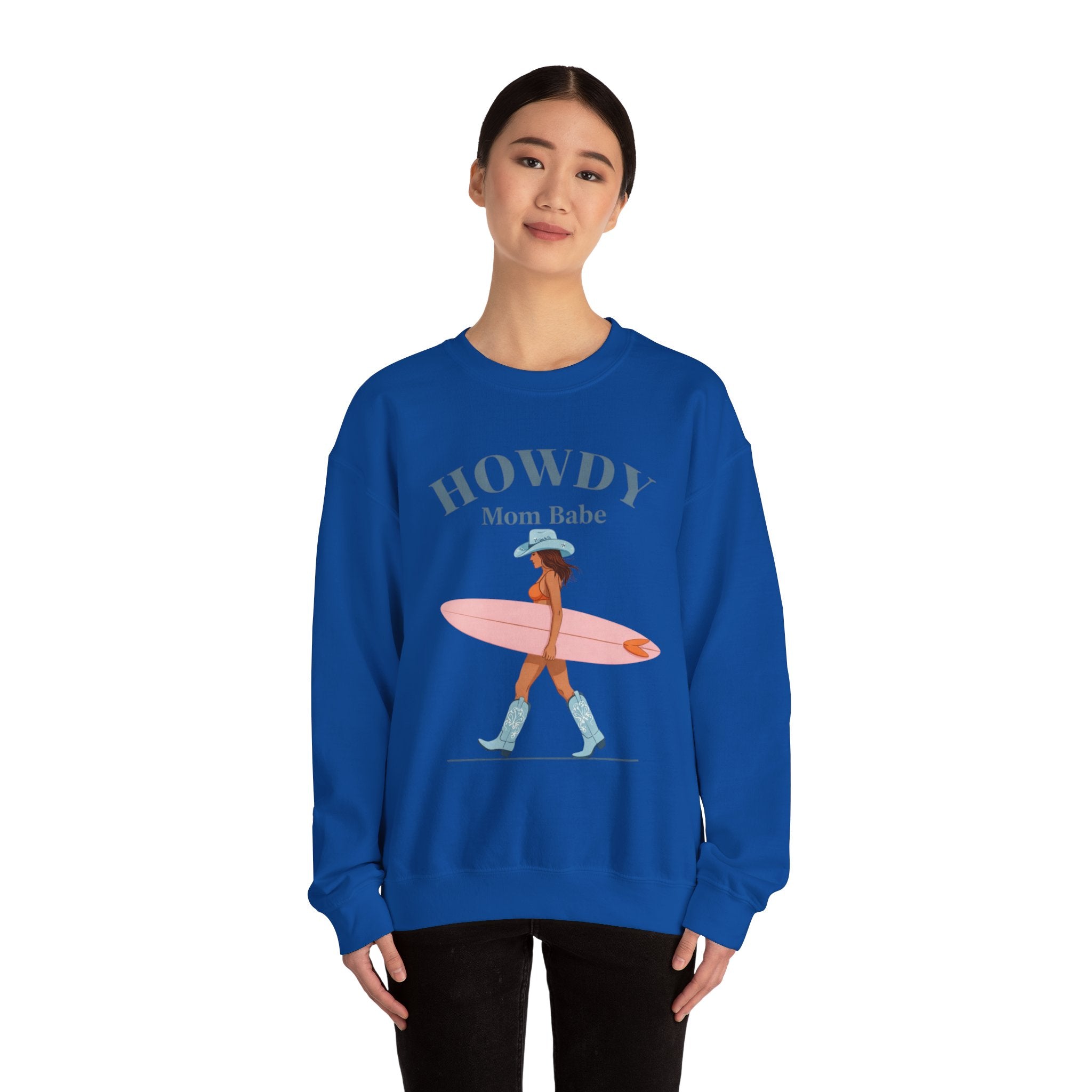 Howdy Mom Babe — Surf Girl Graphic Sweatshirt