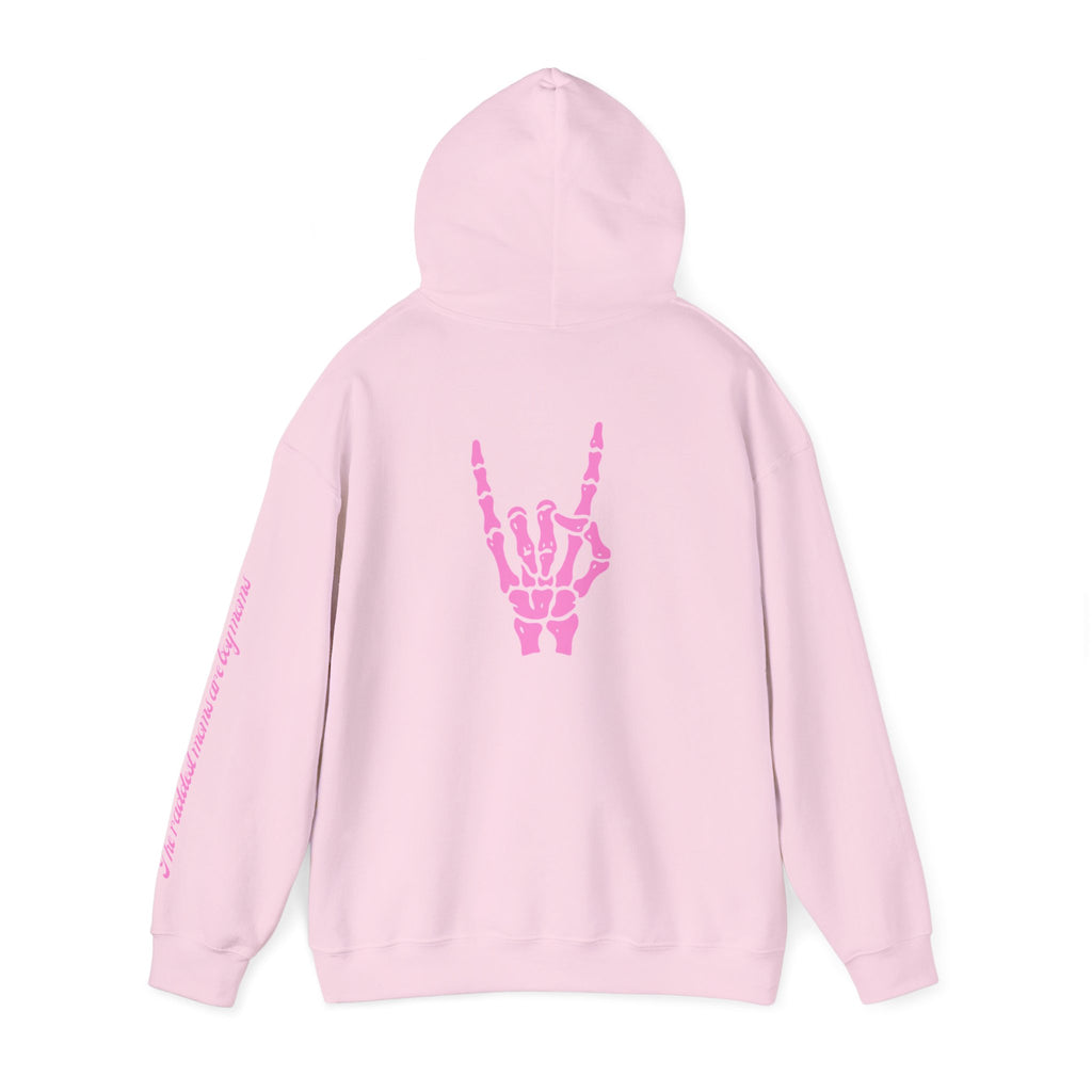 The Raddest Moms Are Boy Moms - Skeletal Rock Hand Graphic Hoodie