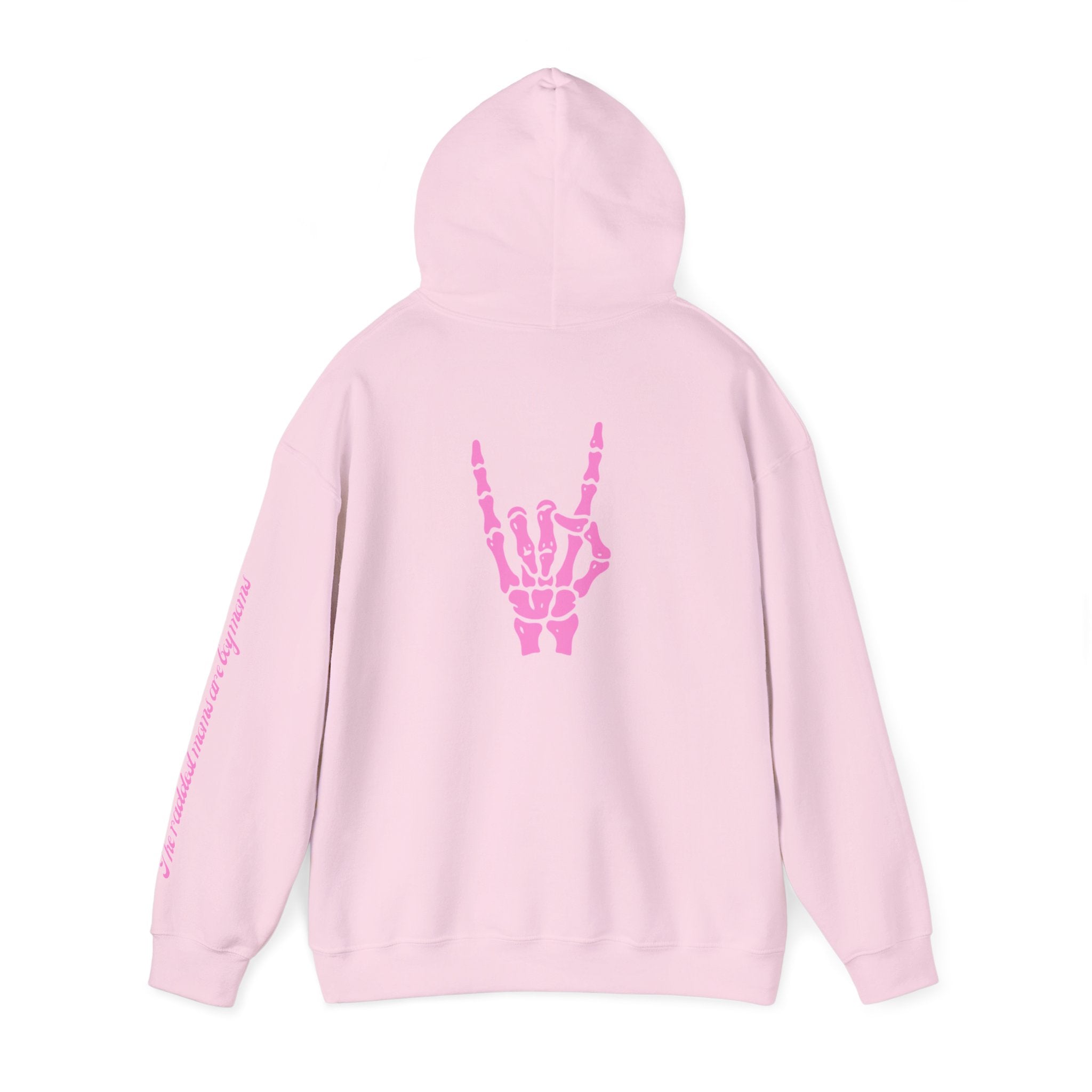 The Raddest Moms Are Boy Moms - Skeletal Rock Hand Graphic Hoodie