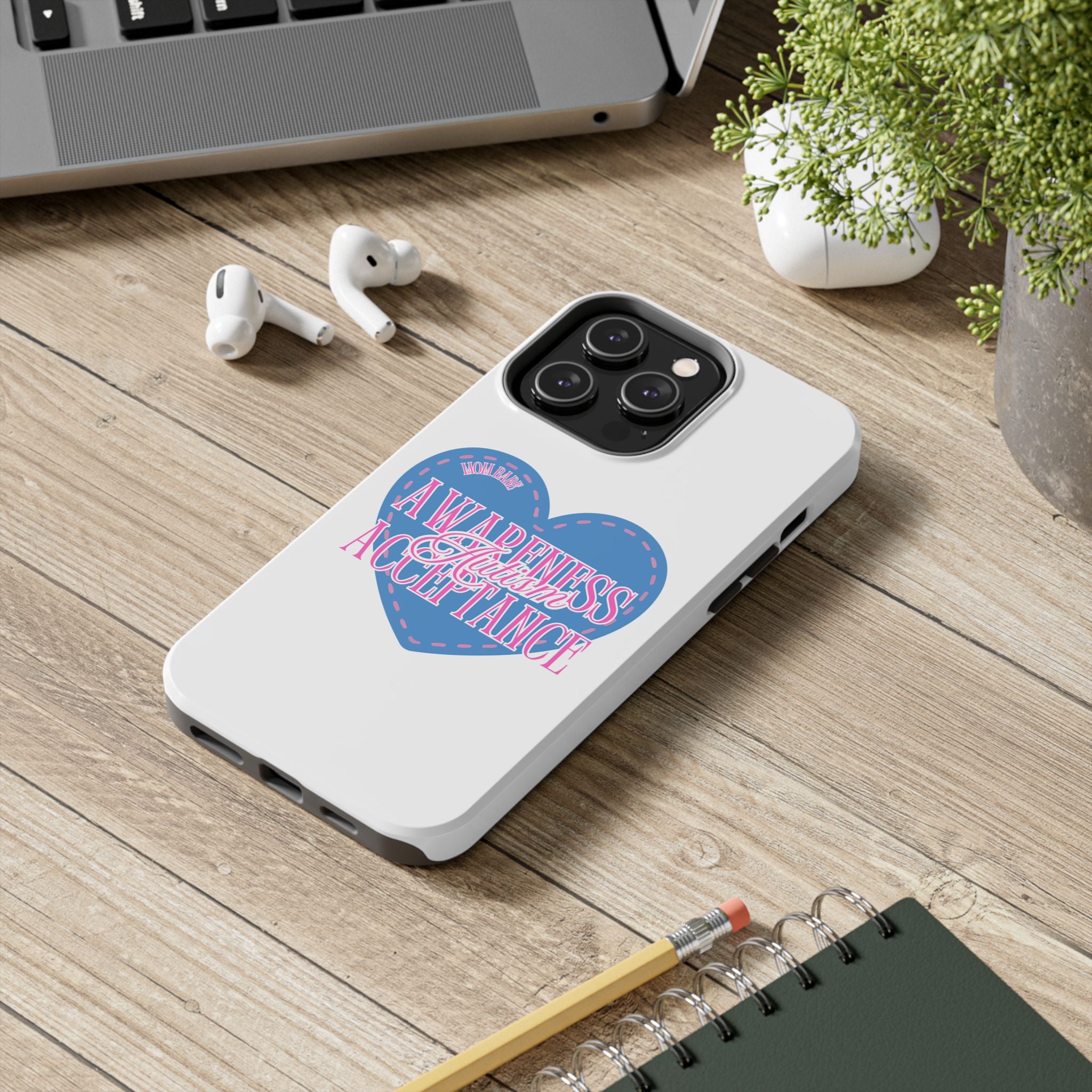 Autism Awareness and Acceptance — Stitched Heart Phone Case