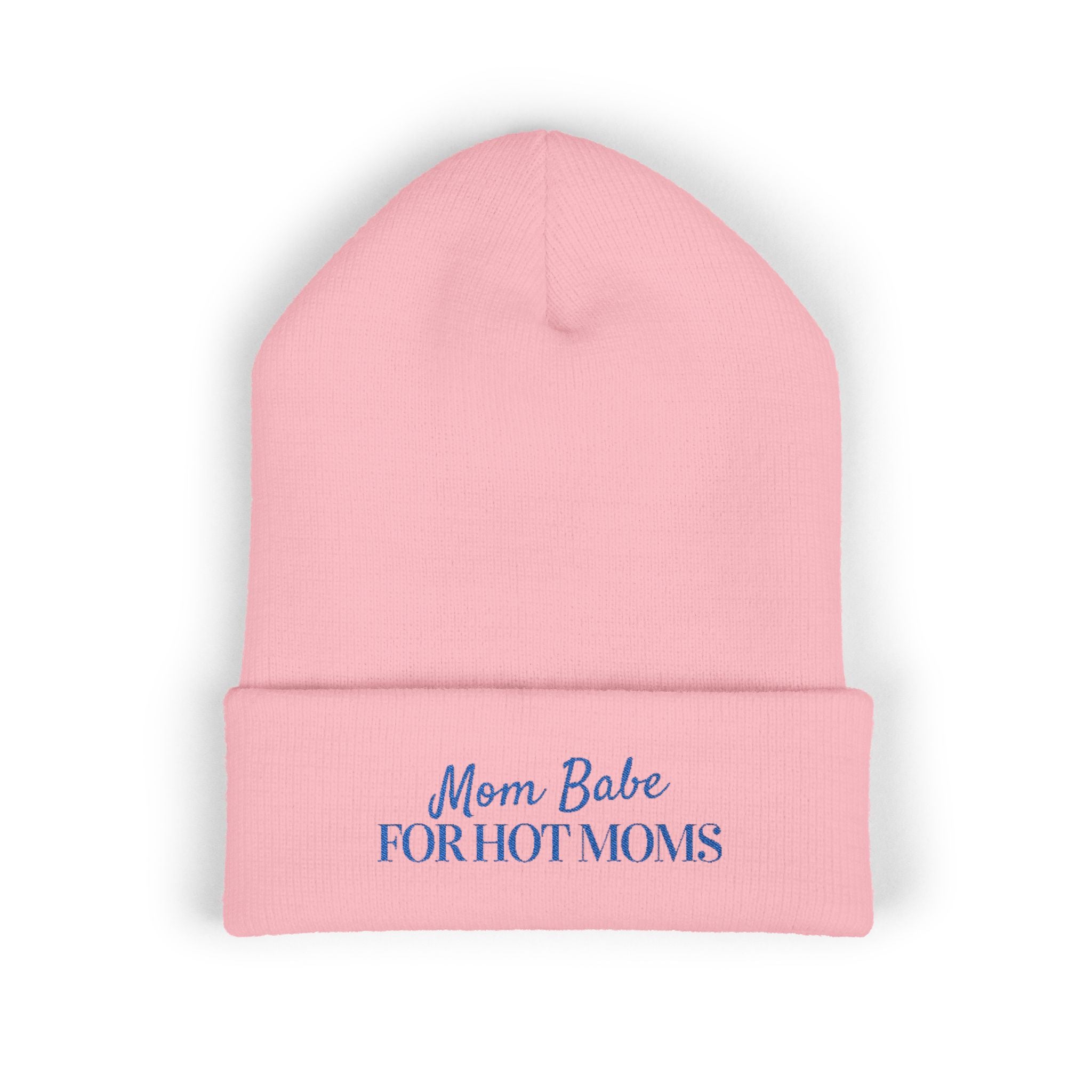 Mom Babe For Hot Moms Beanie - Blue Embroidery