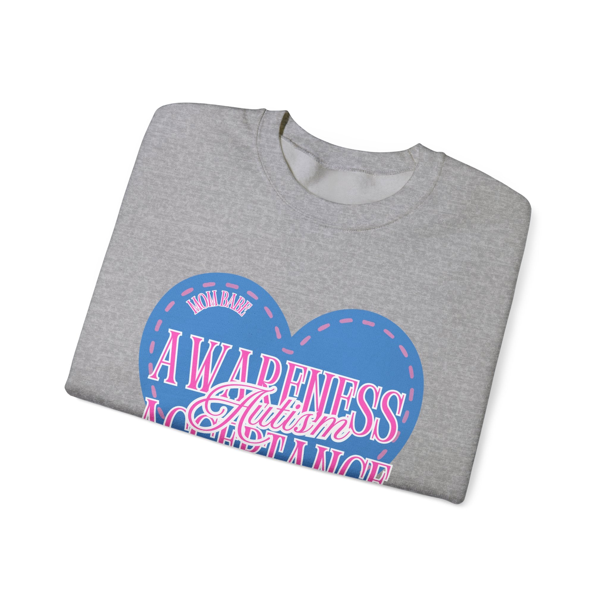 Autism Awareness and Acceptance — Stitched Heart Sweatshirt