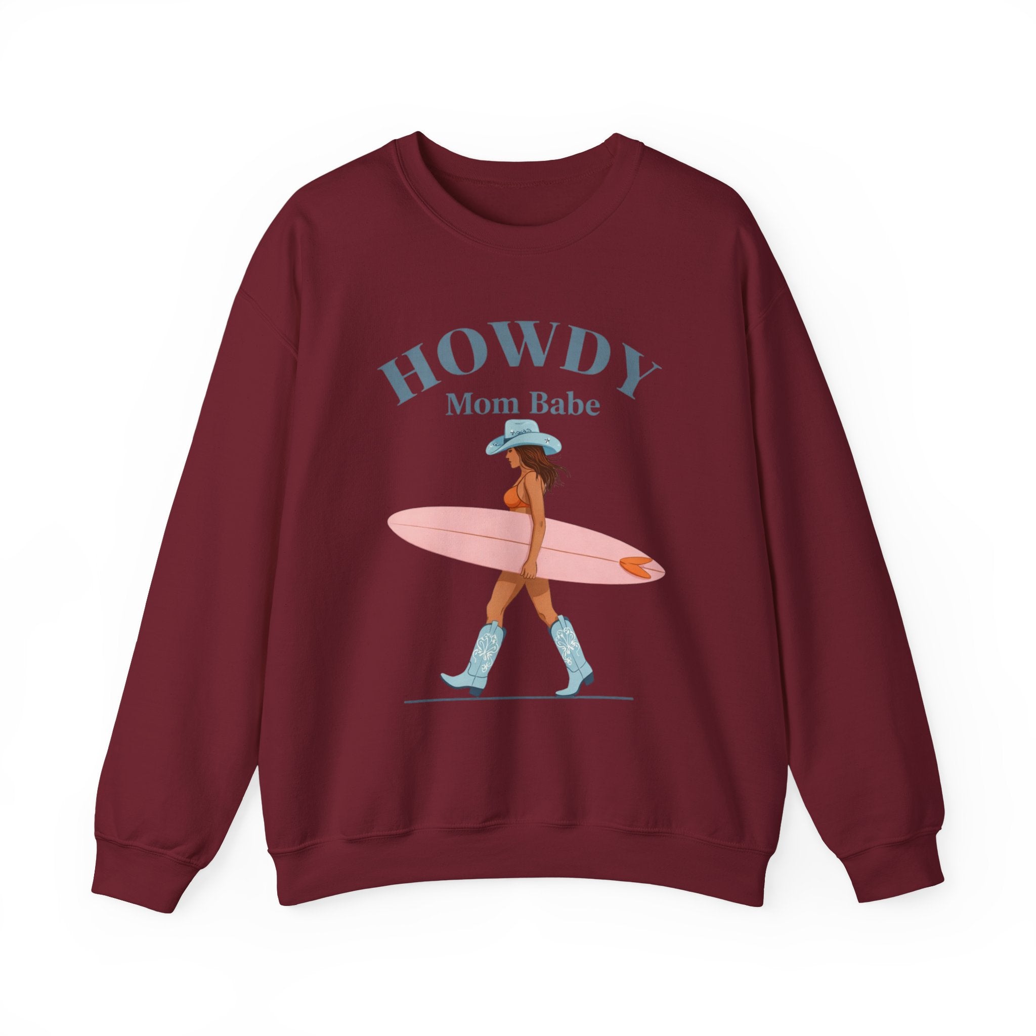 Howdy Mom Babe — Surf Girl Graphic Sweatshirt