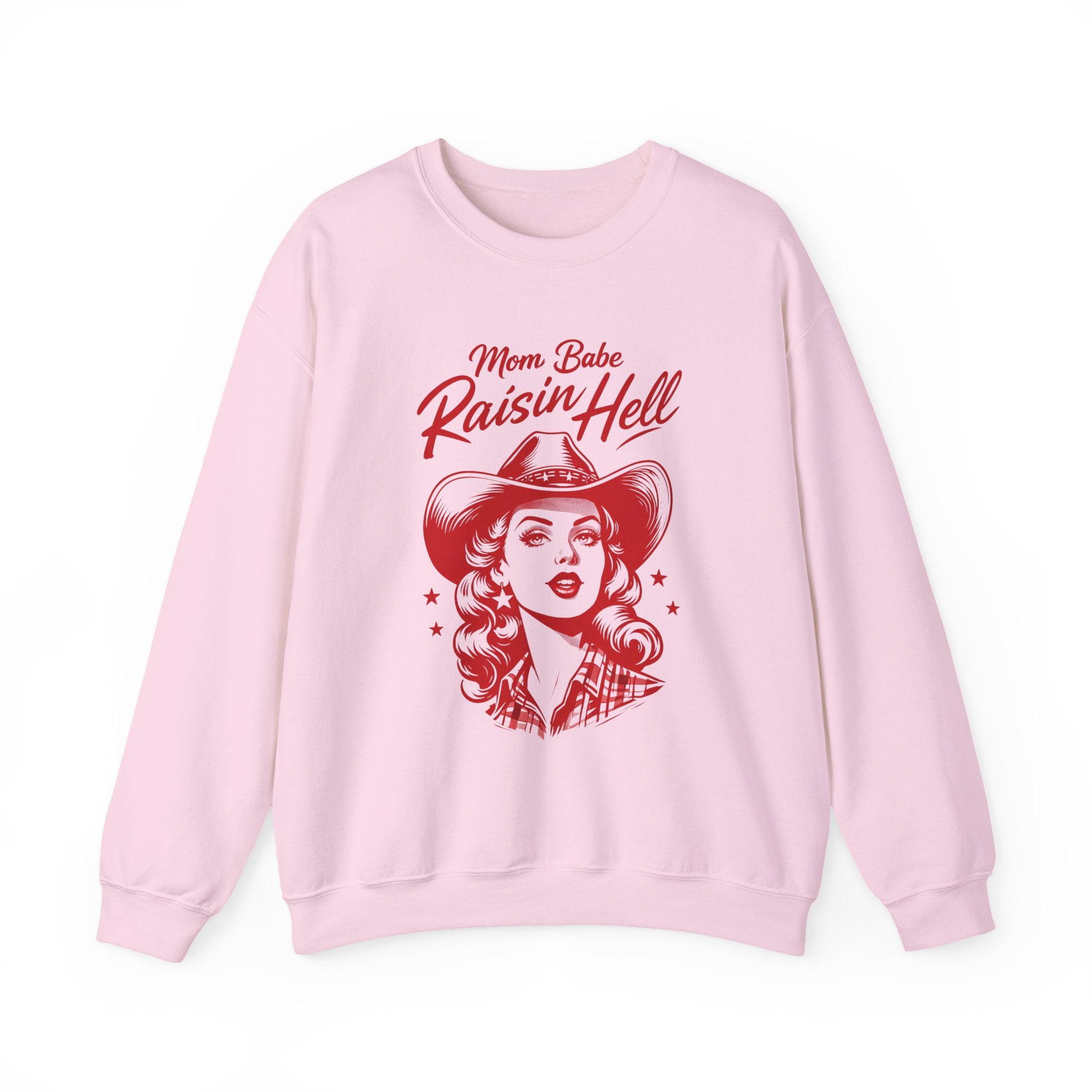 Mom Babe Raisin’ Hell - Cowgirl Graphic Sweatshirt