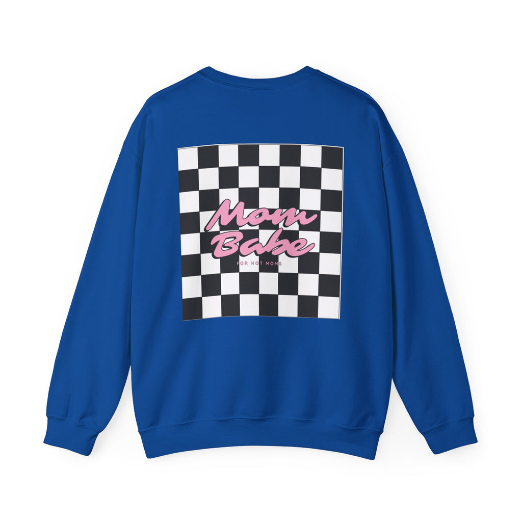 Mom Babe For Hot Moms - Checkered Graphic Sweatshirt