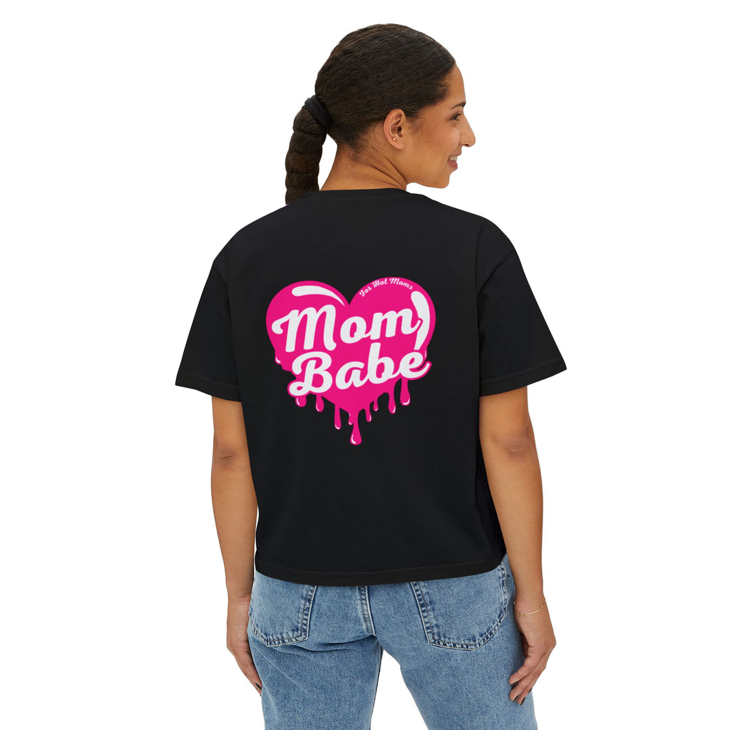 Mom Babe For Hot Moms — Pink Heart Drip Graphic Tee