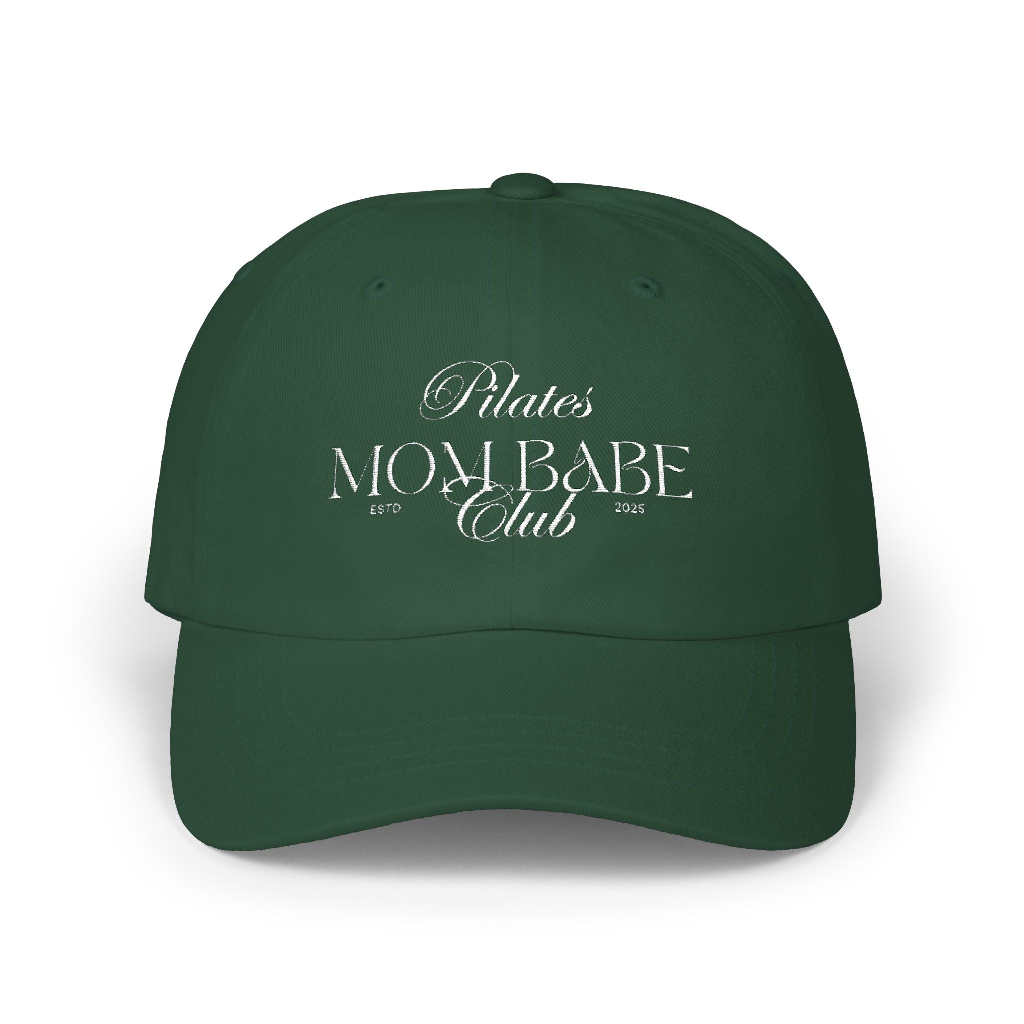 Pilates Mom Babe Club — White Embroidered Cap