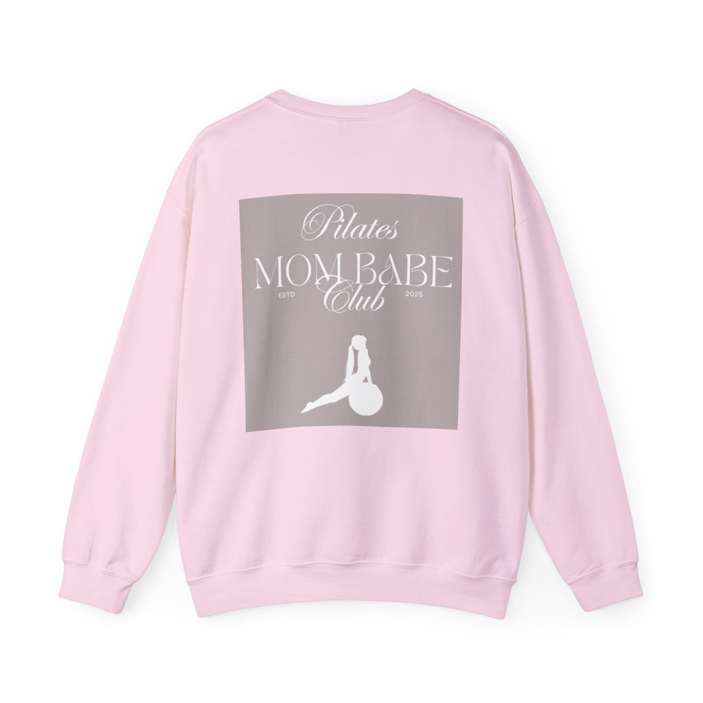 Pilates Mom Babe Club — Workout Graphic Sweatshirt (White Print)