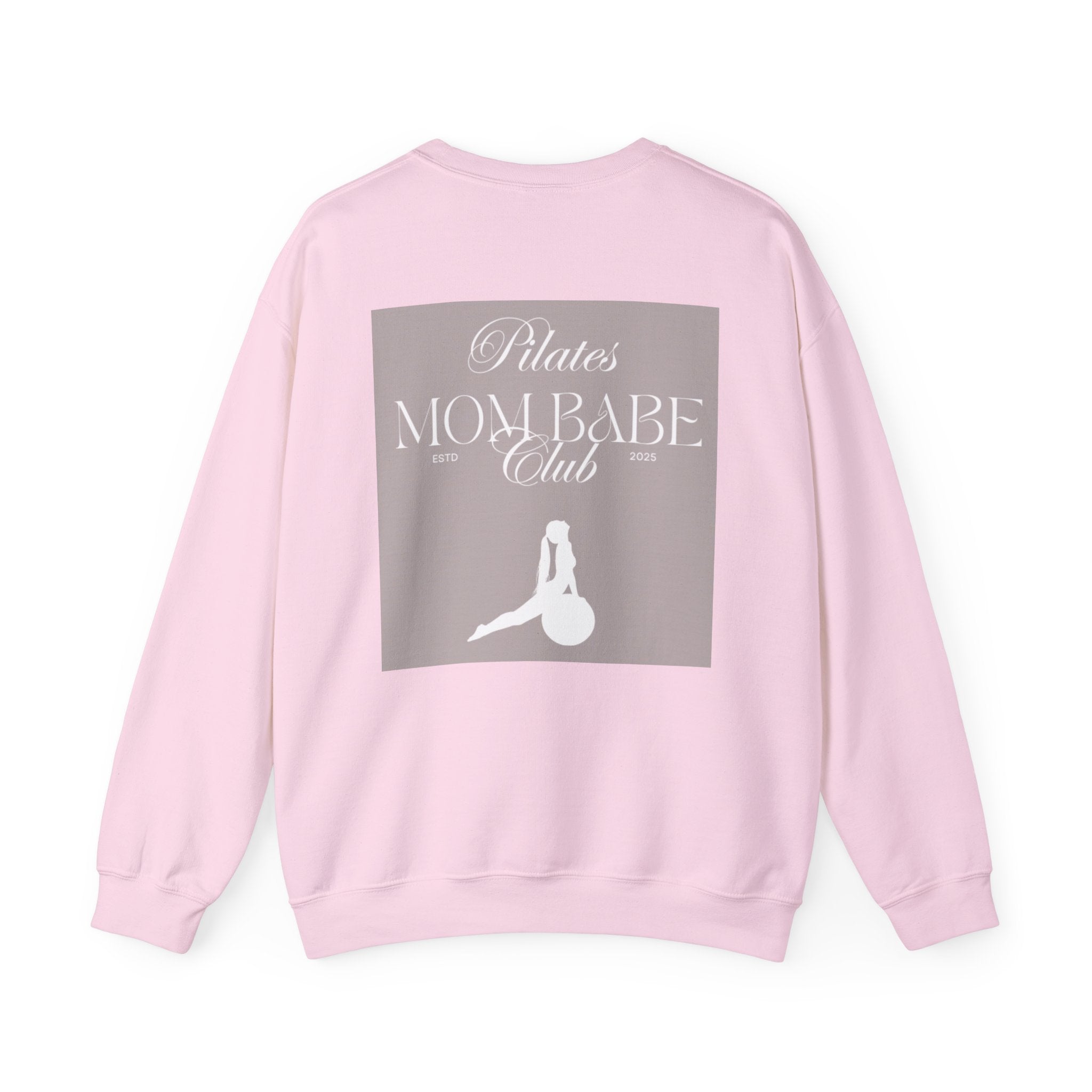 Pilates Mom Babe Club — Workout Graphic Sweatshirt (White Print)