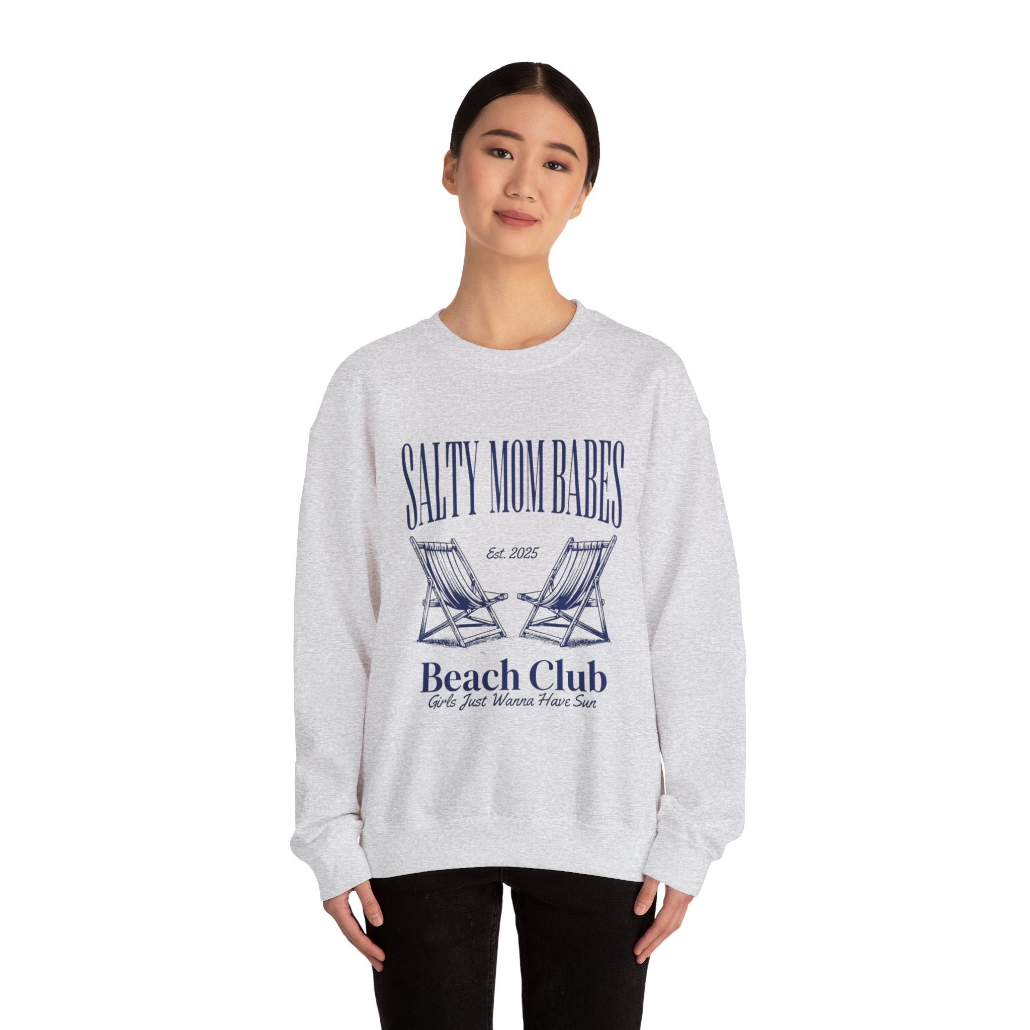 Salty Mom Babes Beach Club- Girls Just Wanna Have Sun Graphic Sweatshirt