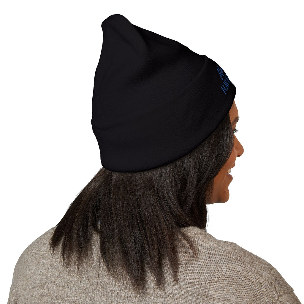 Mom Babe For Hot Moms Beanie - Blue Embroidery