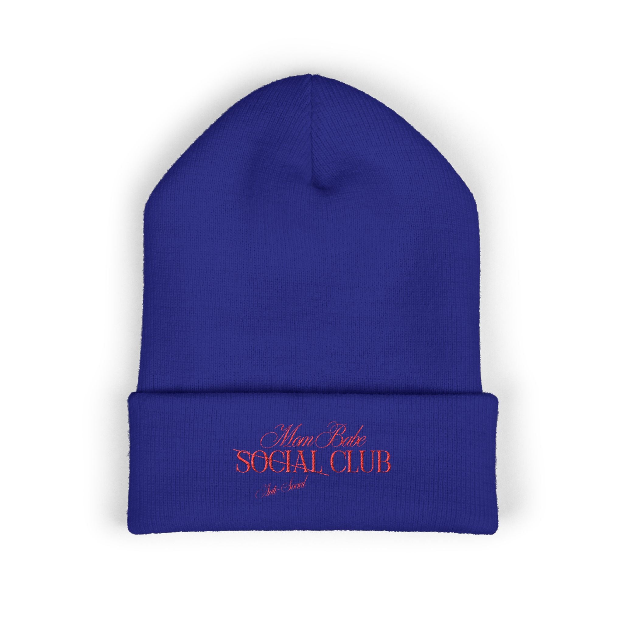 Mom Babe Anti-Social Club Beanie - Red Embroidery
