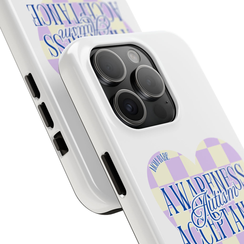 Autism Awareness and Acceptance — Checkered Heart Phone Case