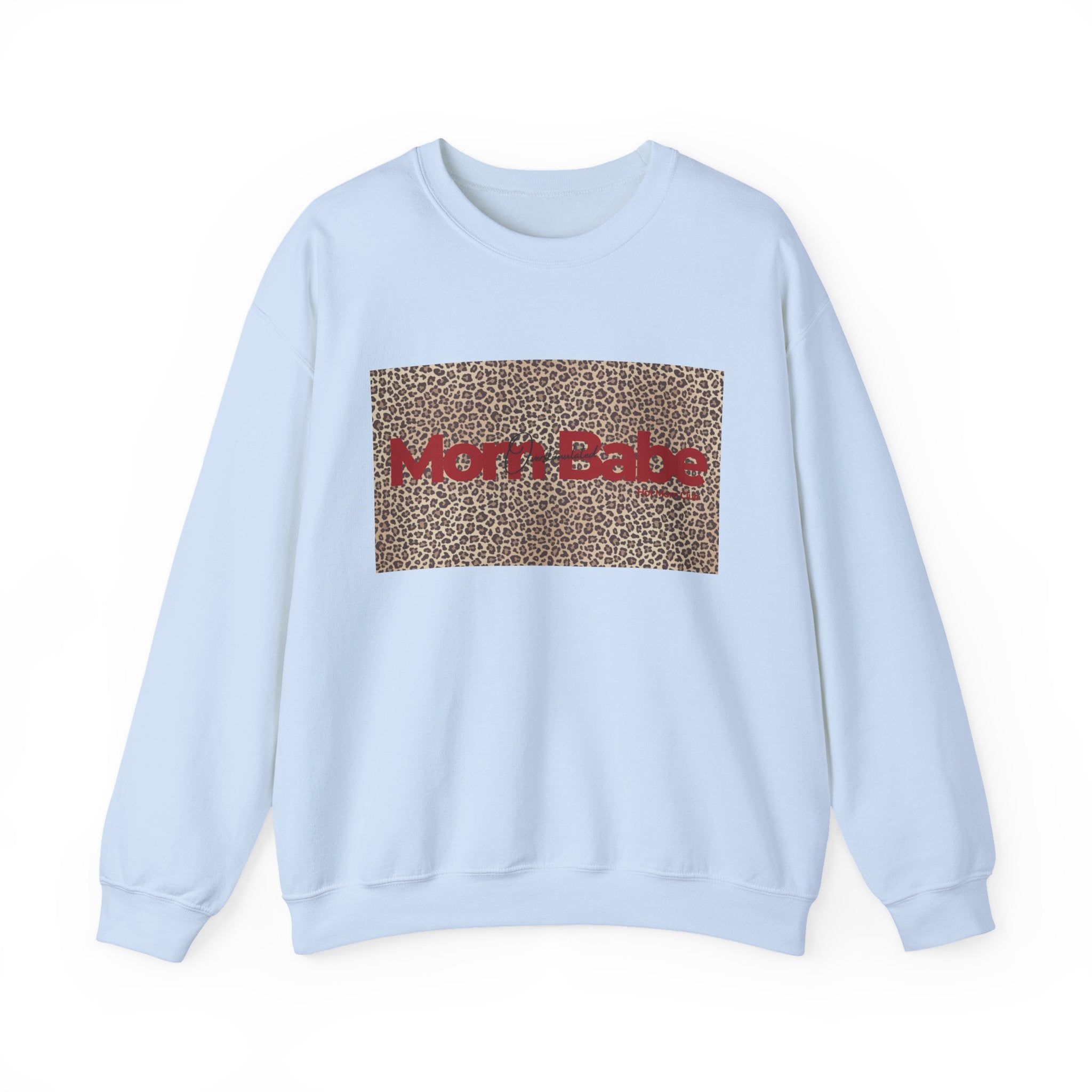 Overstimulated Mom Babe — Leopard Graphic Sweatshirt