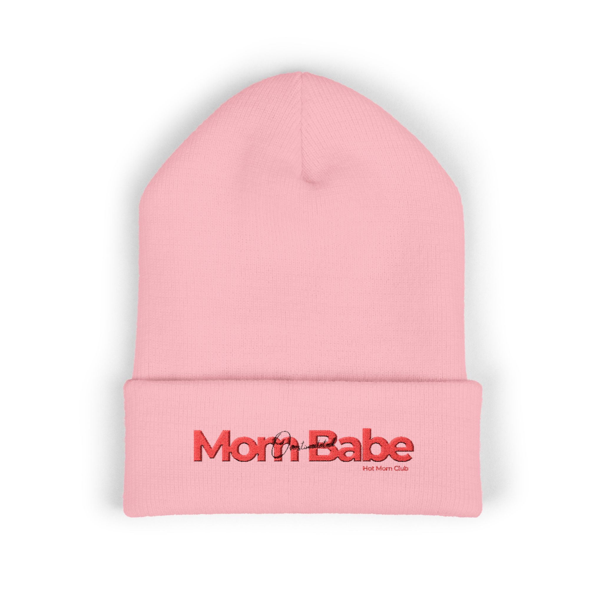 Overstimulated Mom Babes Beanie - Red and Black Embroidery