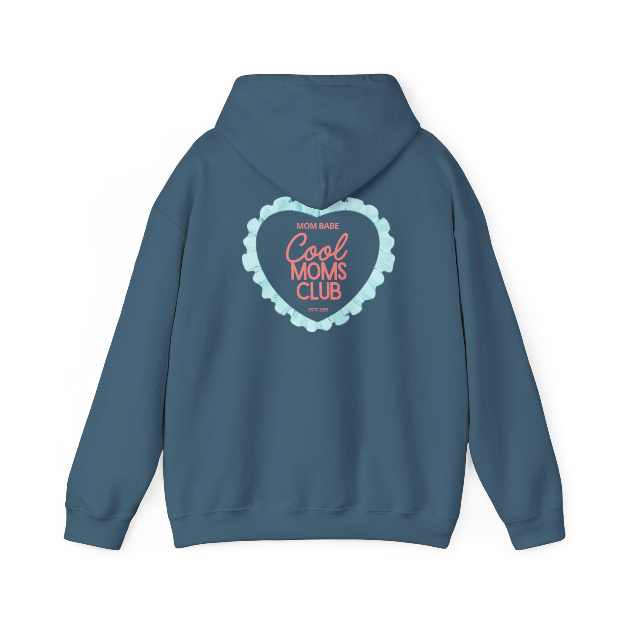 Mom Babe Cool Moms Club - Ruffled Heart Graphic Hoodie