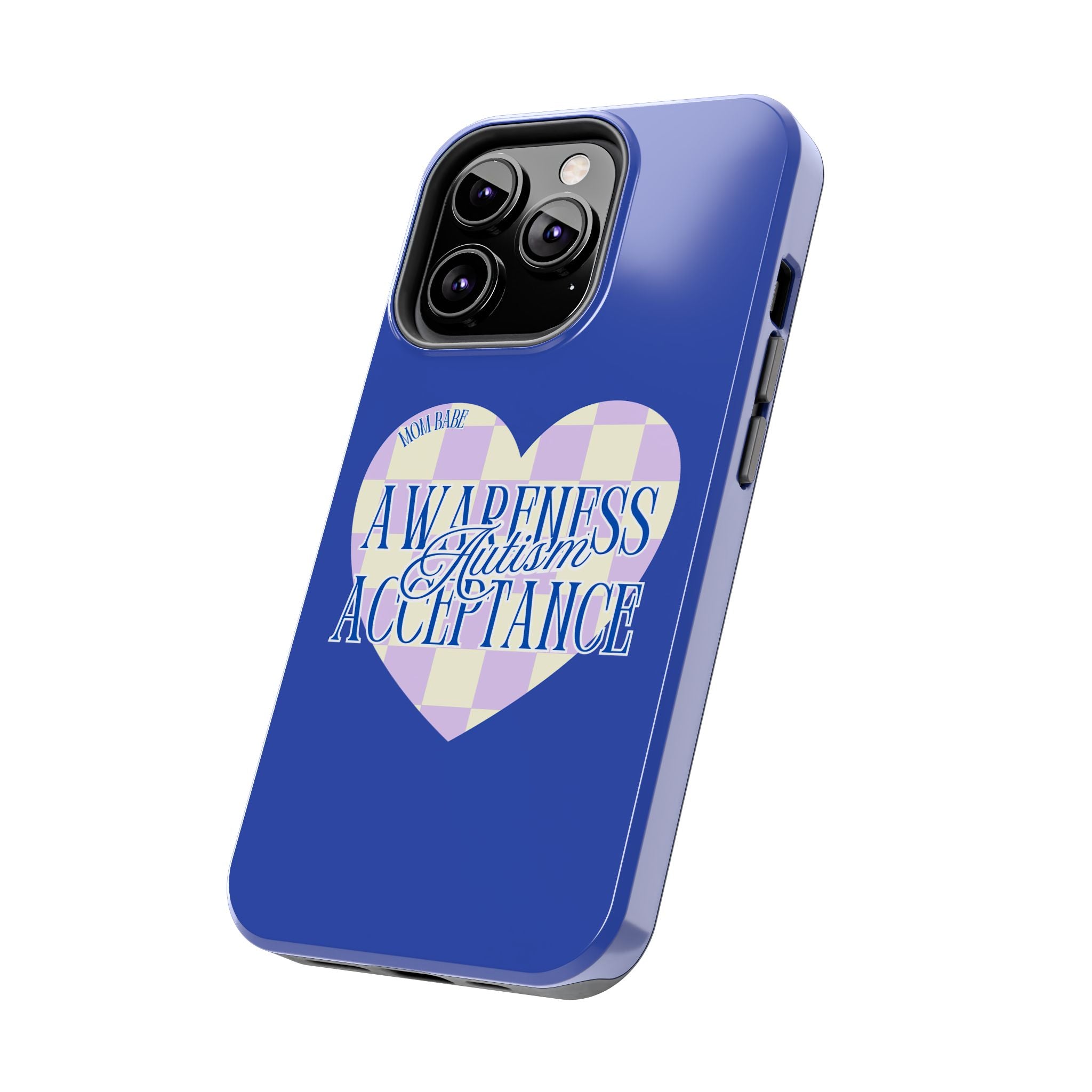 Autism Awareness and Acceptance — Checkered Heart Phone Case