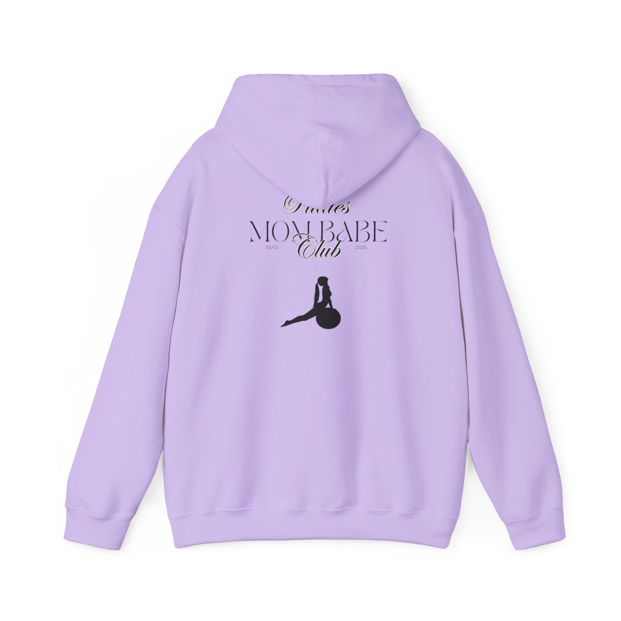 Pilates Mom Babe Club — Workout Graphic Hoodie (Black Print)