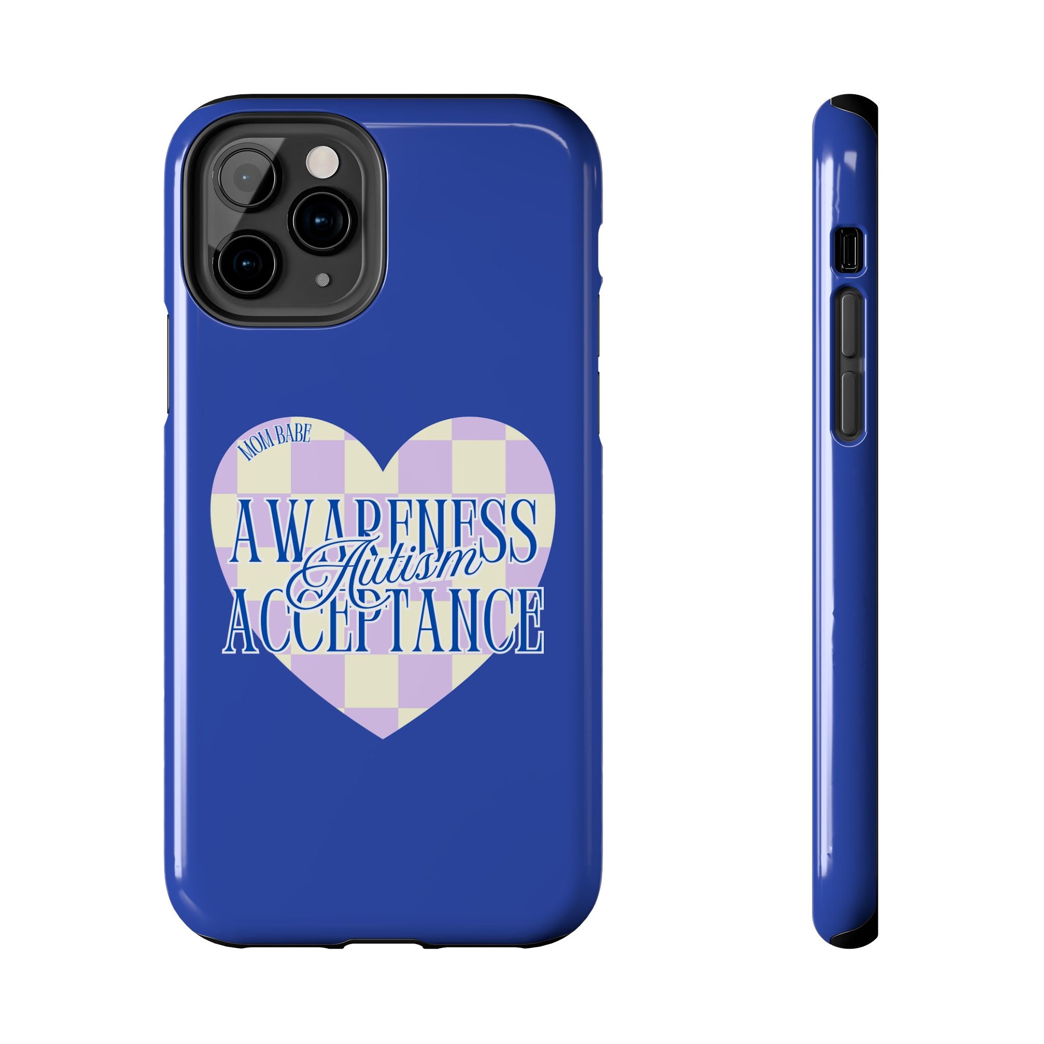Autism Awareness and Acceptance — Checkered Heart Phone Case