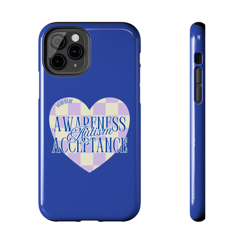 Autism Awareness and Acceptance — Checkered Heart Phone Case