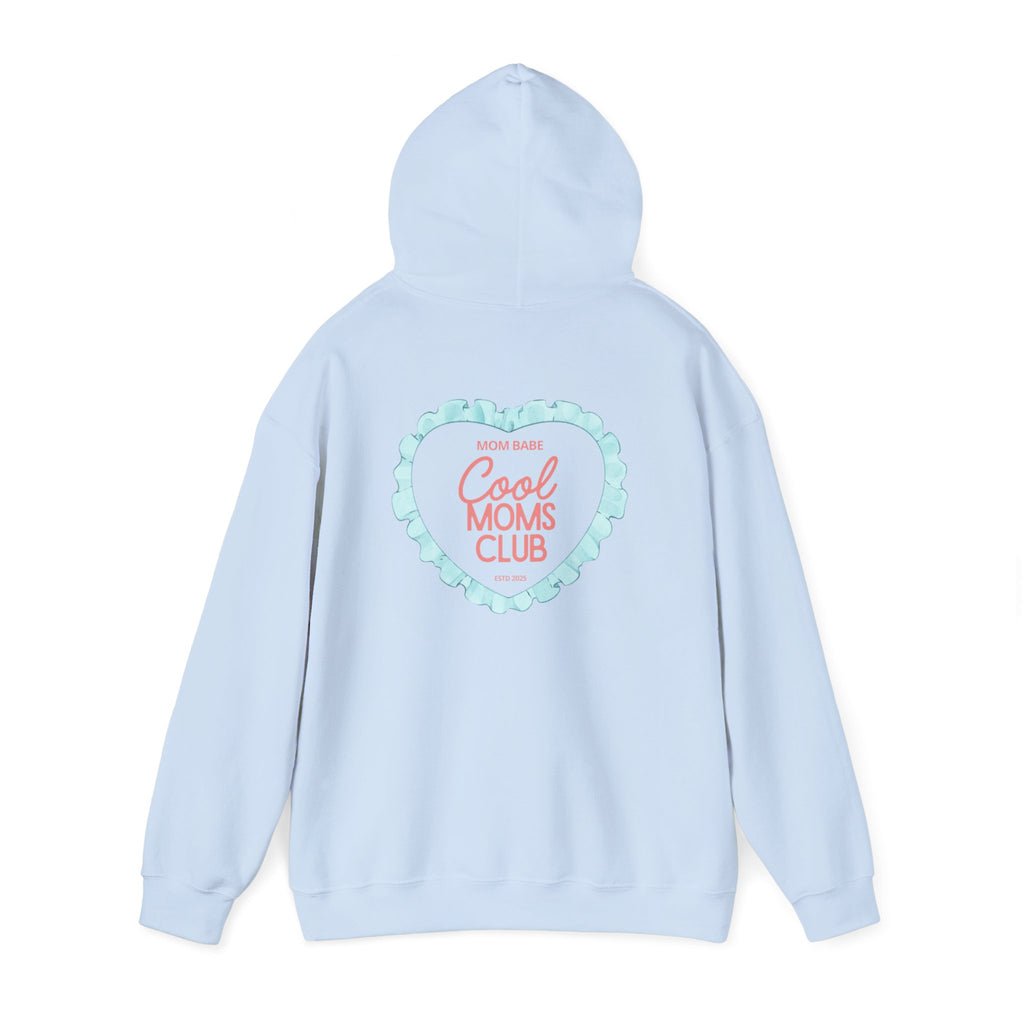Mom Babe Cool Moms Club - Ruffled Heart Graphic Hoodie