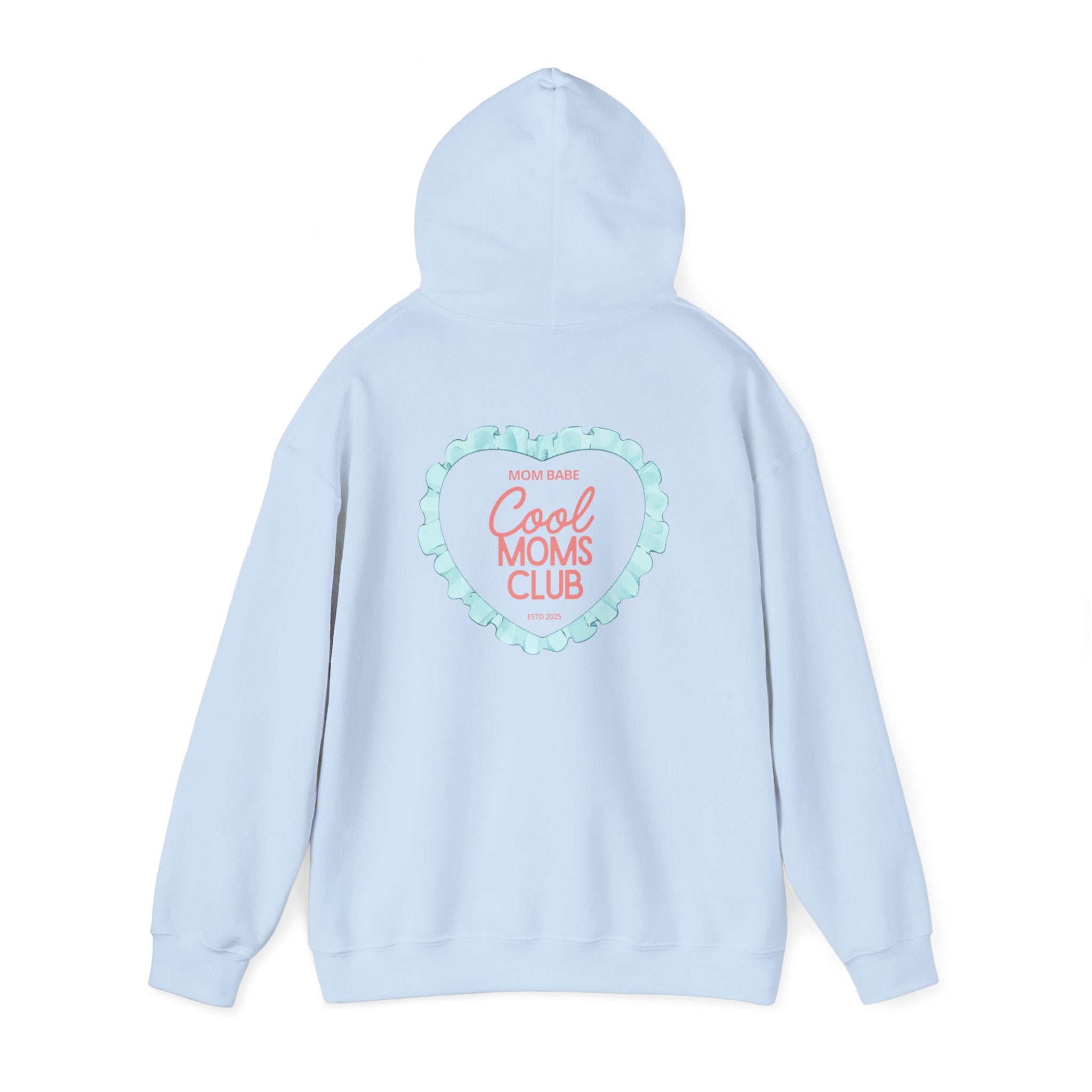 Mom Babe Cool Moms Club - Ruffled Heart Graphic Hoodie